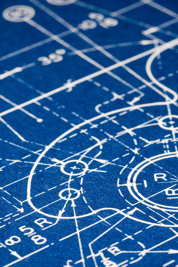engineering blueprint, blue engineering blueprint, white technical lines, SD Phone Wallpaper