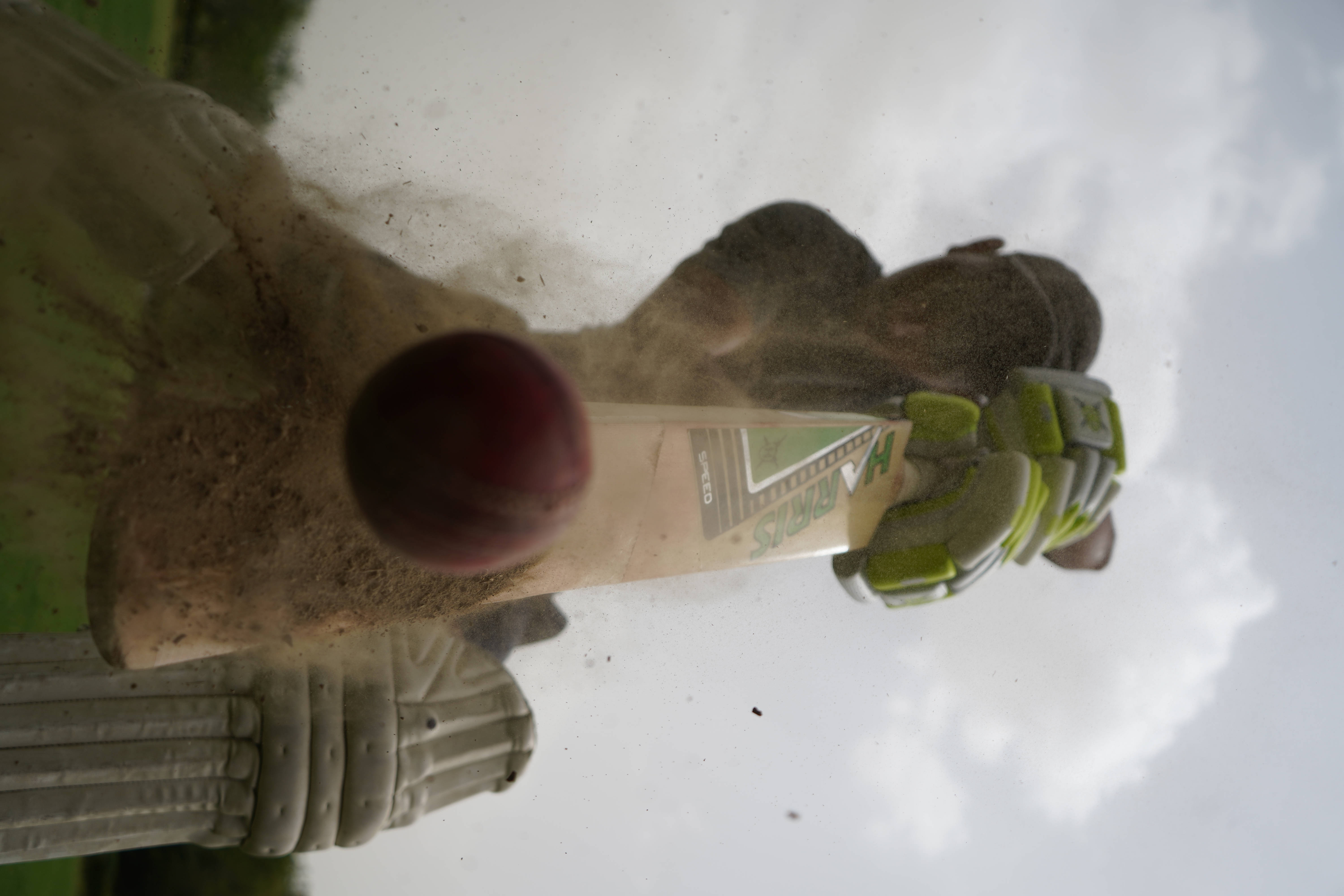 cricket batsman, red ball, dust, 5K Desktop Wallpaper