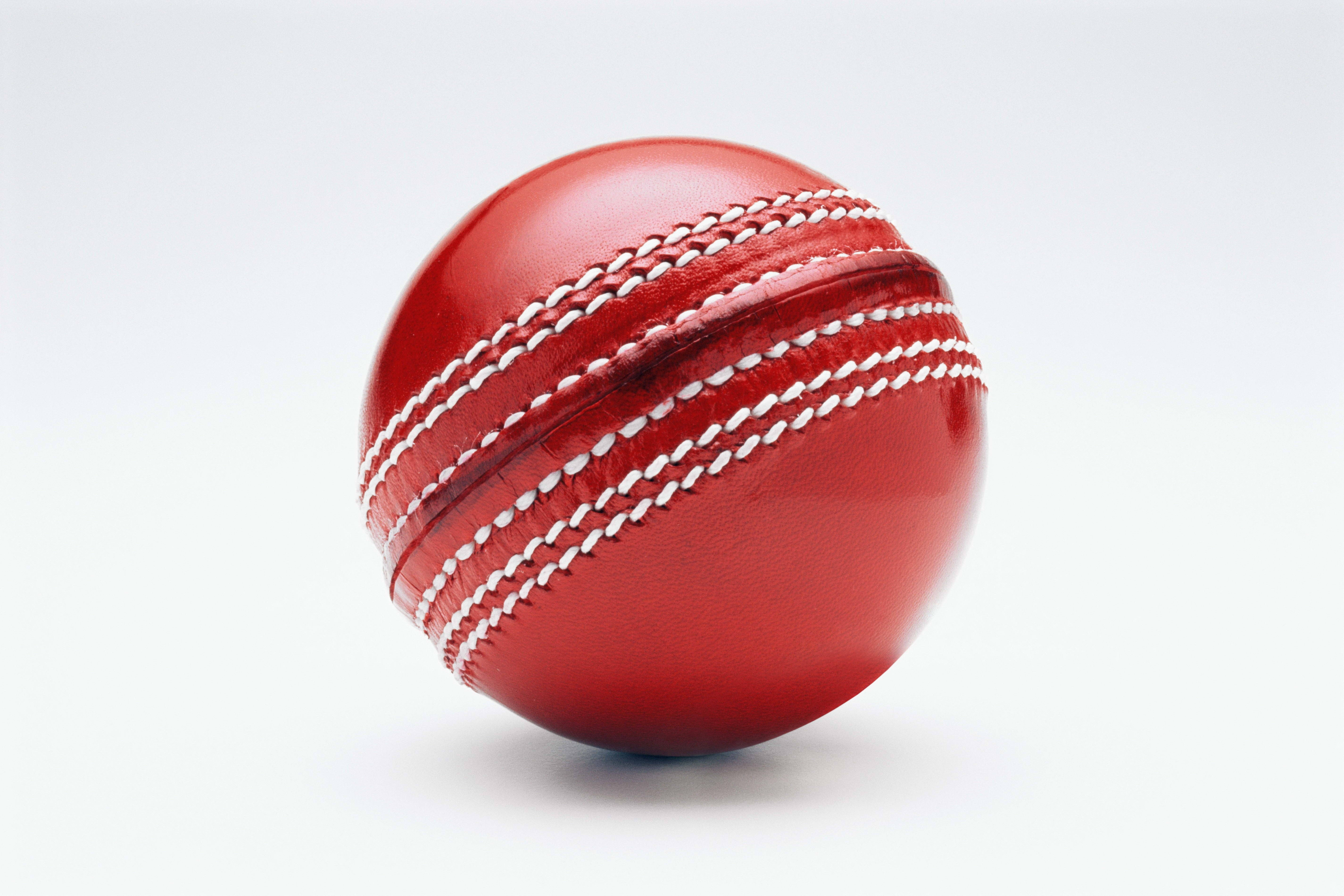 cricket ball, red, white stitching, 5K Desktop Wallpaper