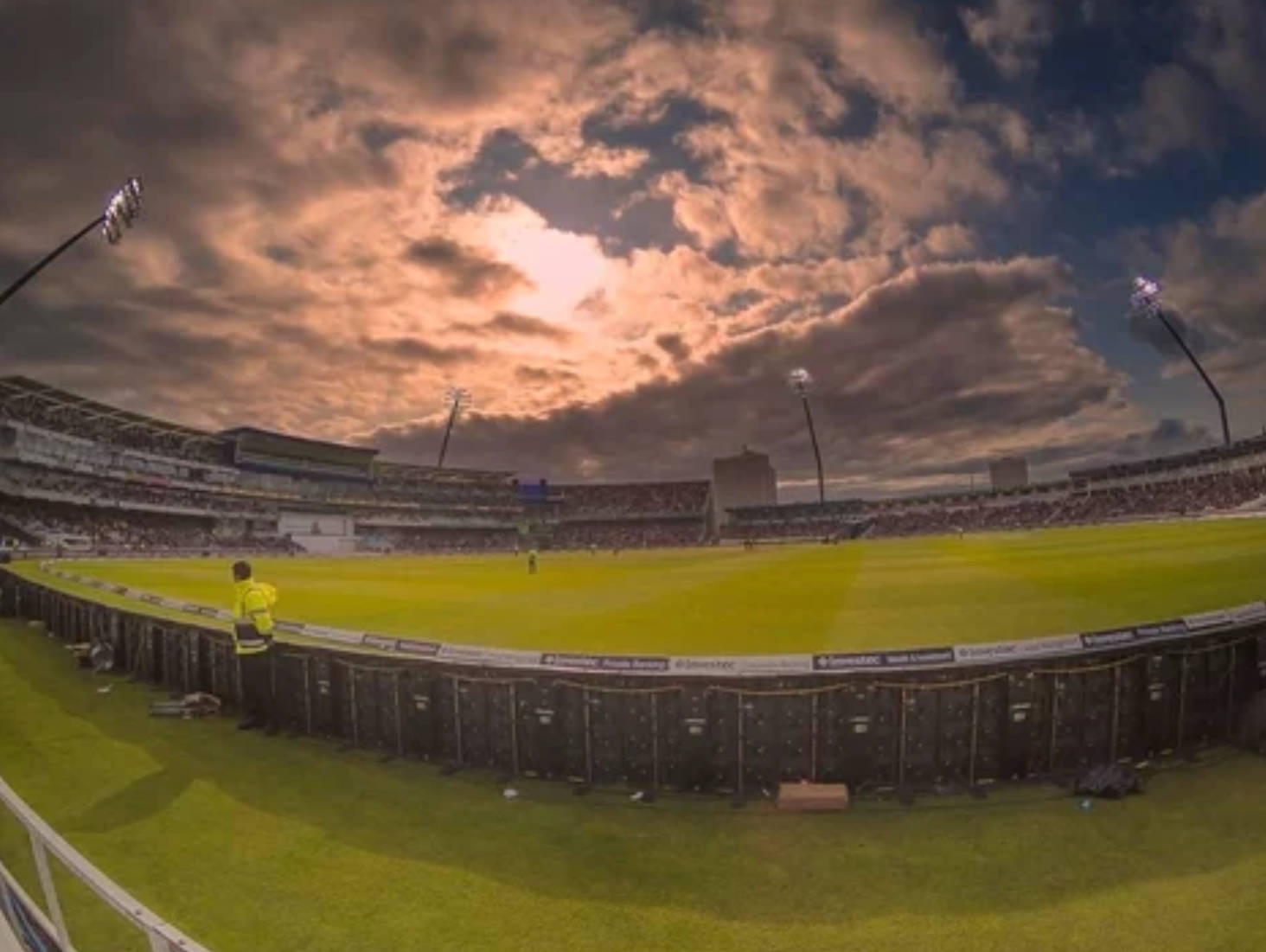 sunset cricket ground, cricket stadium, dusk, HD Desktop Wallpaper