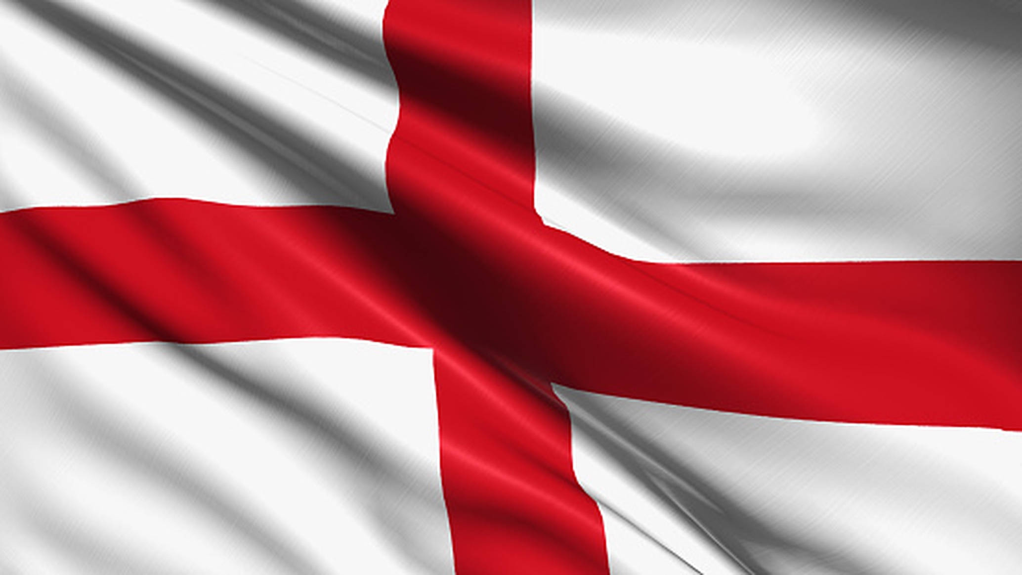 England flag, red cross, white fabric, Full HD Desktop Wallpaper
