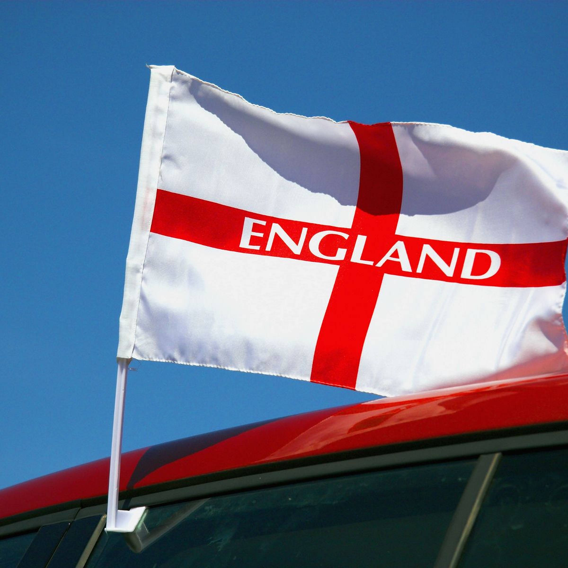 England flag, car antenna, red and white, Full HD Desktop Wallpaper