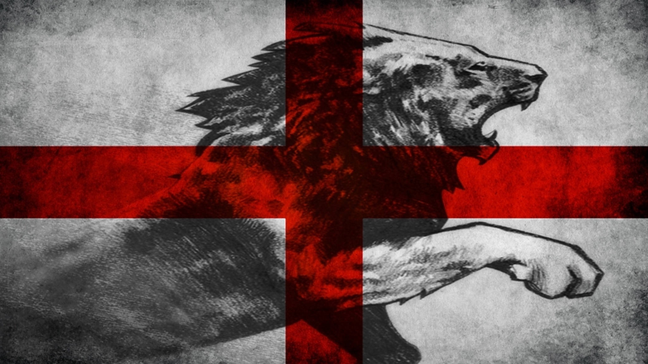 England flag, roaring lion, clenched fist, Full HD Desktop Wallpaper