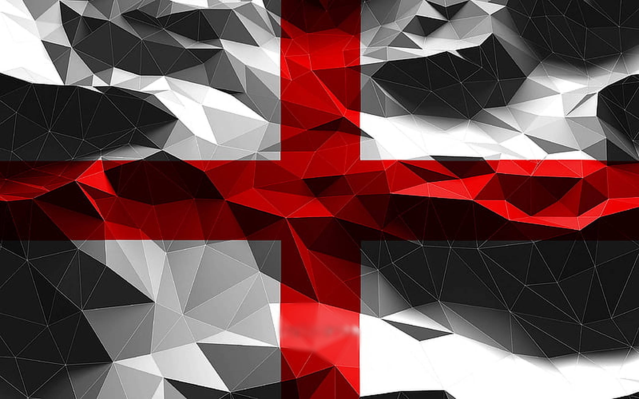 England flag, poly art, low-poly, Full HD Desktop Wallpaper