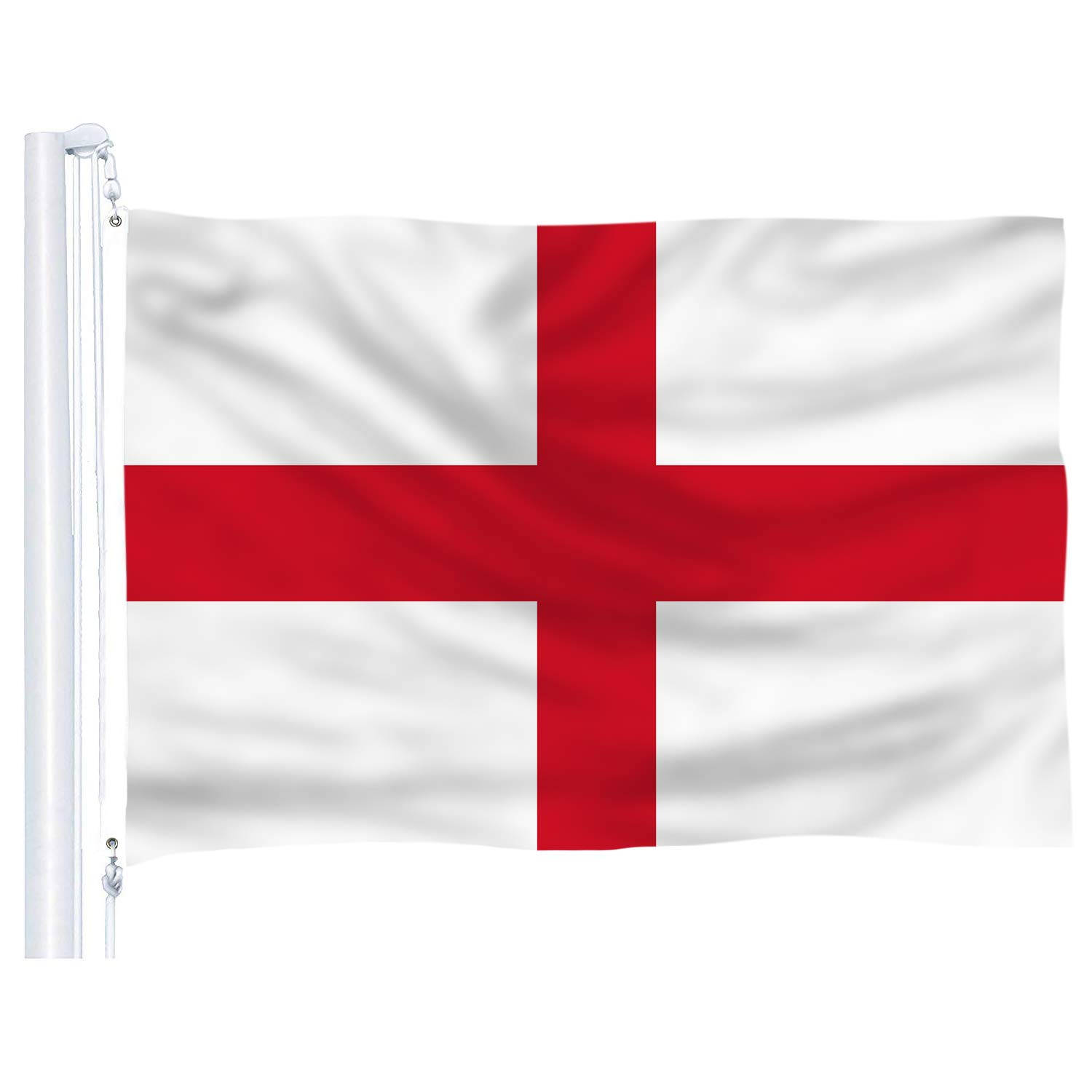 England flag, red cross, white fabric, HD Desktop Wallpaper
