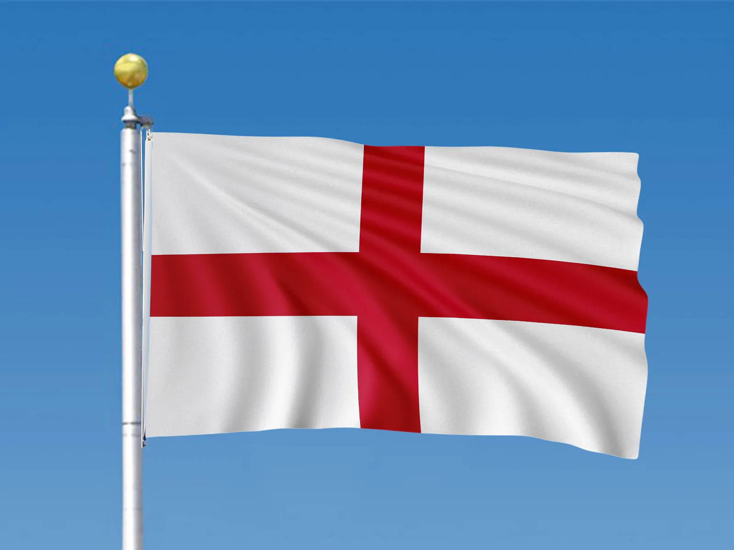 England flag, red cross, white fabric, Full HD Desktop Wallpaper