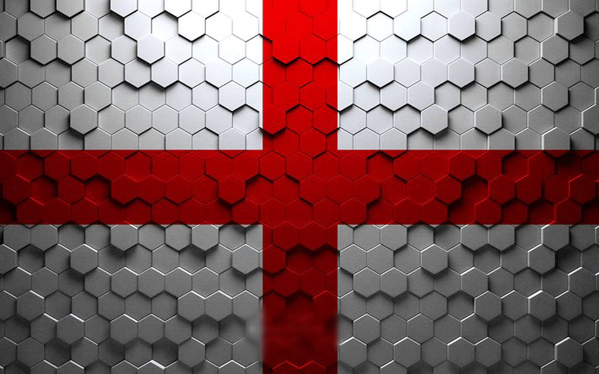 England flag, hexagon pattern, red, Full HD Desktop Wallpaper