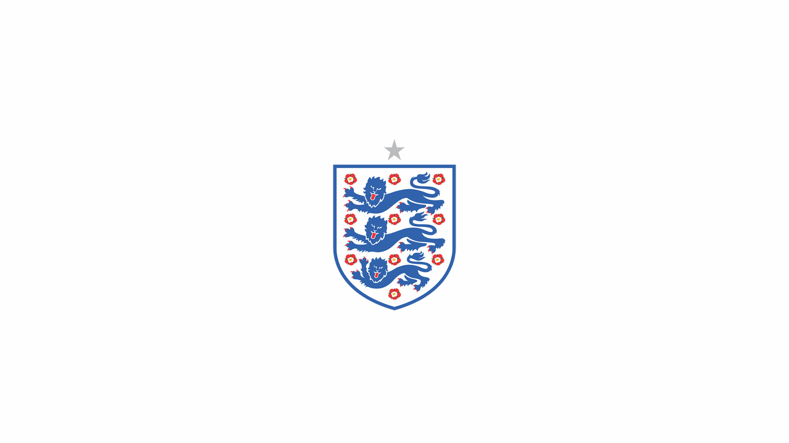 England National Football Team, three blue lions, red roses, 2K Desktop Wallpaper