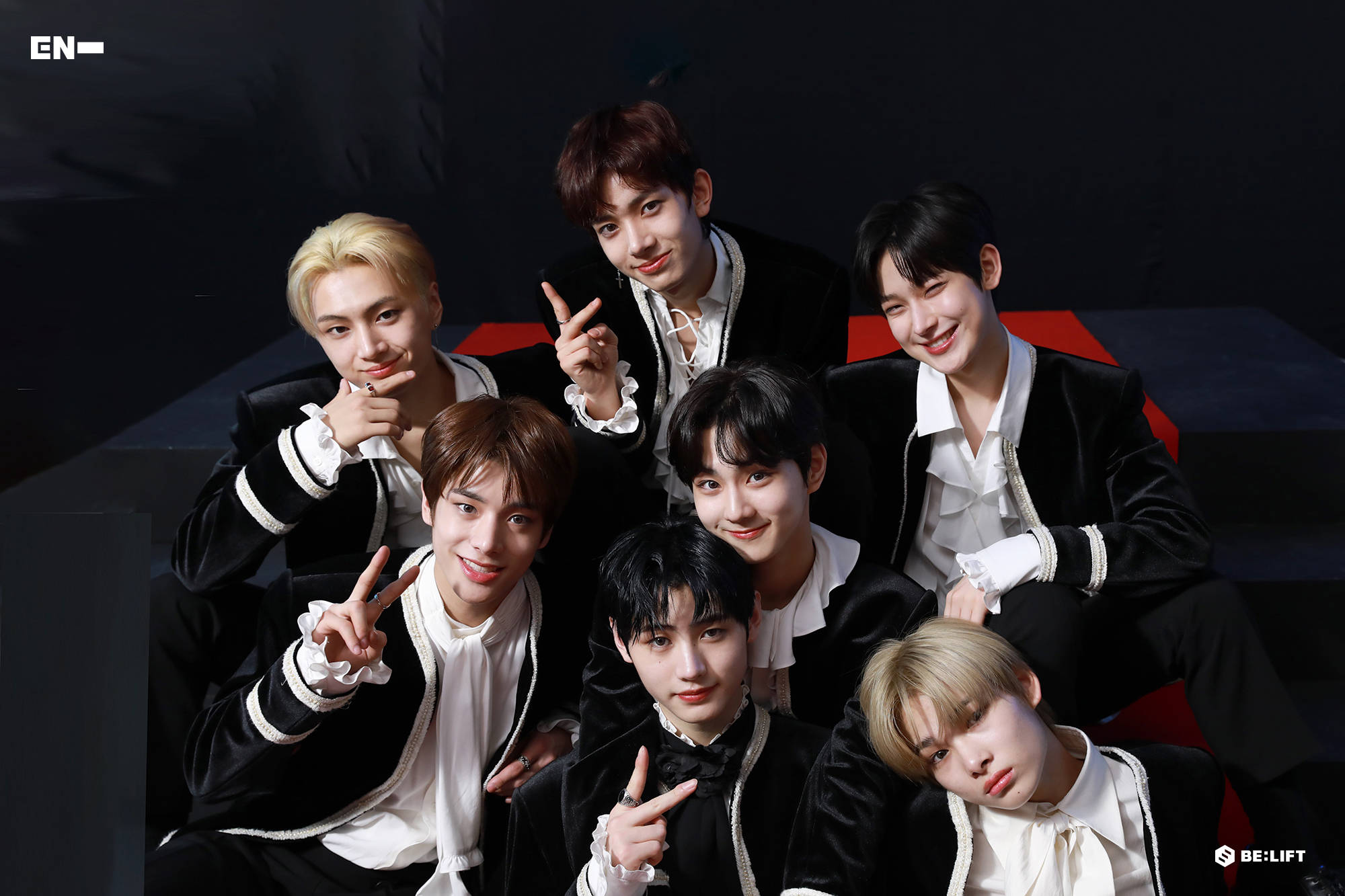 Enhypen Aesthetic, black velvet jackets, white shirts, Full HD Desktop Wallpaper
