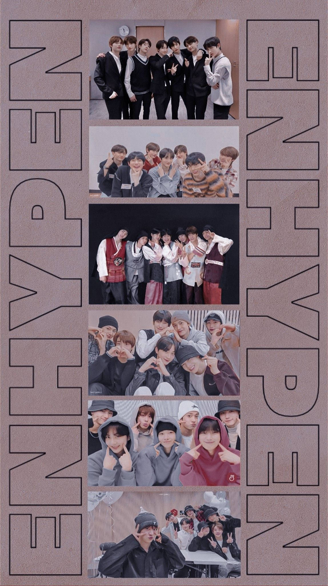 ENHYPEN, K-pop group, brown, Full HD Phone Wallpaper