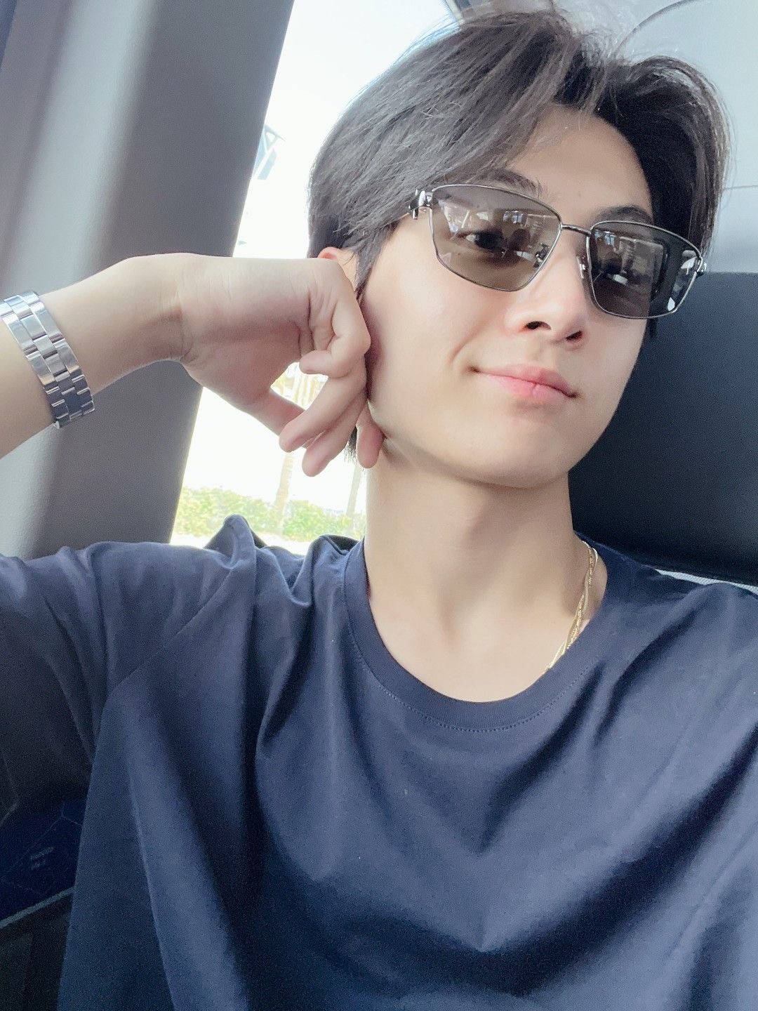 Enhypen Jay, sunglasses, gray hair, HD Phone Wallpaper