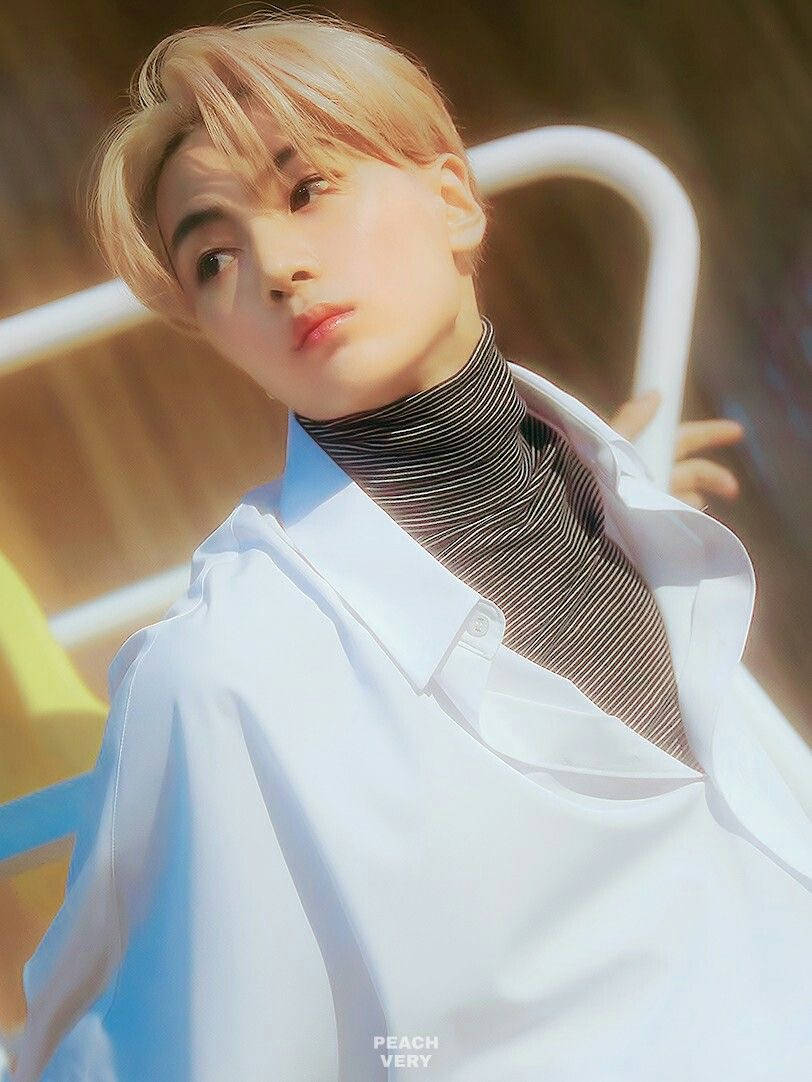Enhypen Jay, blonde hair, white shirt, SD Phone Wallpaper