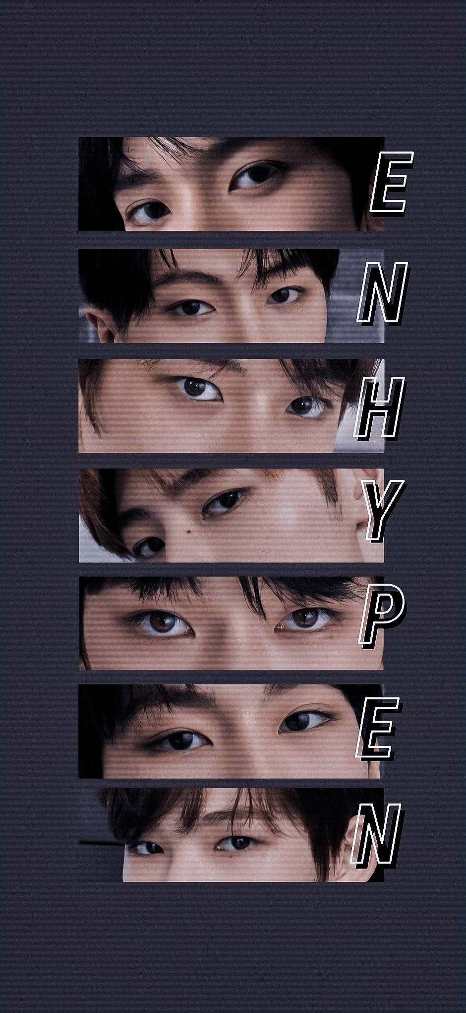 Enhypen, eye collage art, K-pop idols, Full HD Phone Wallpaper