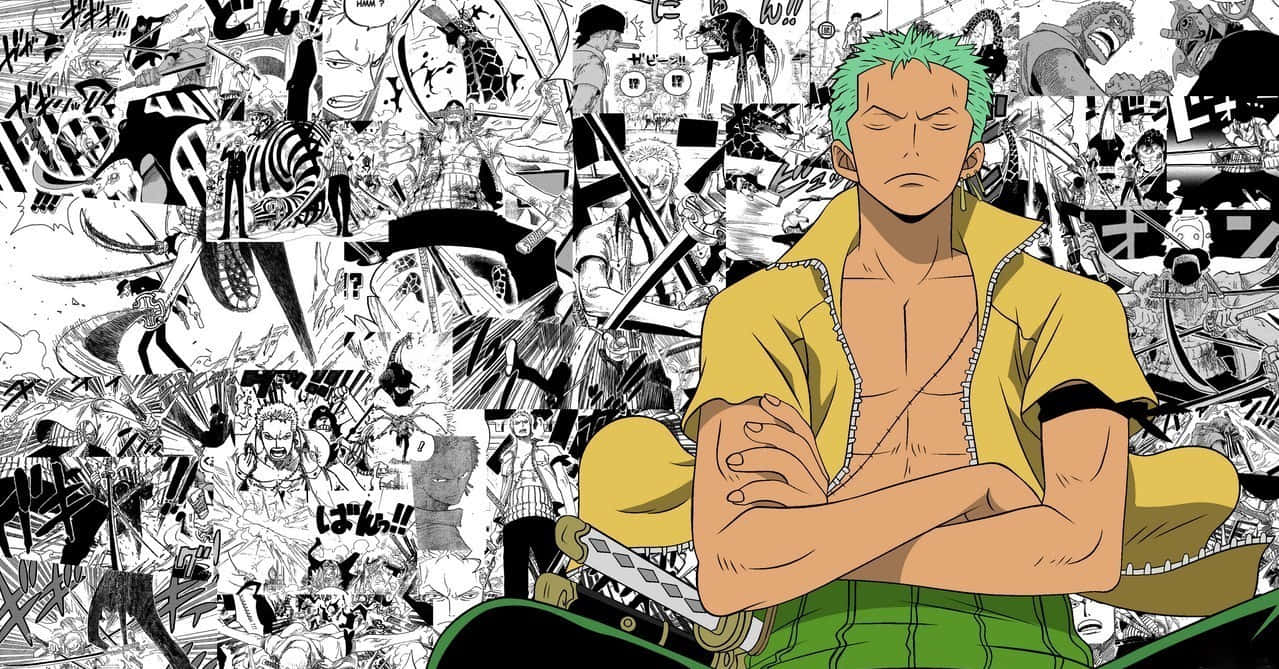 Enies Lobby, green hair, yellow shirt, SD Desktop Wallpaper