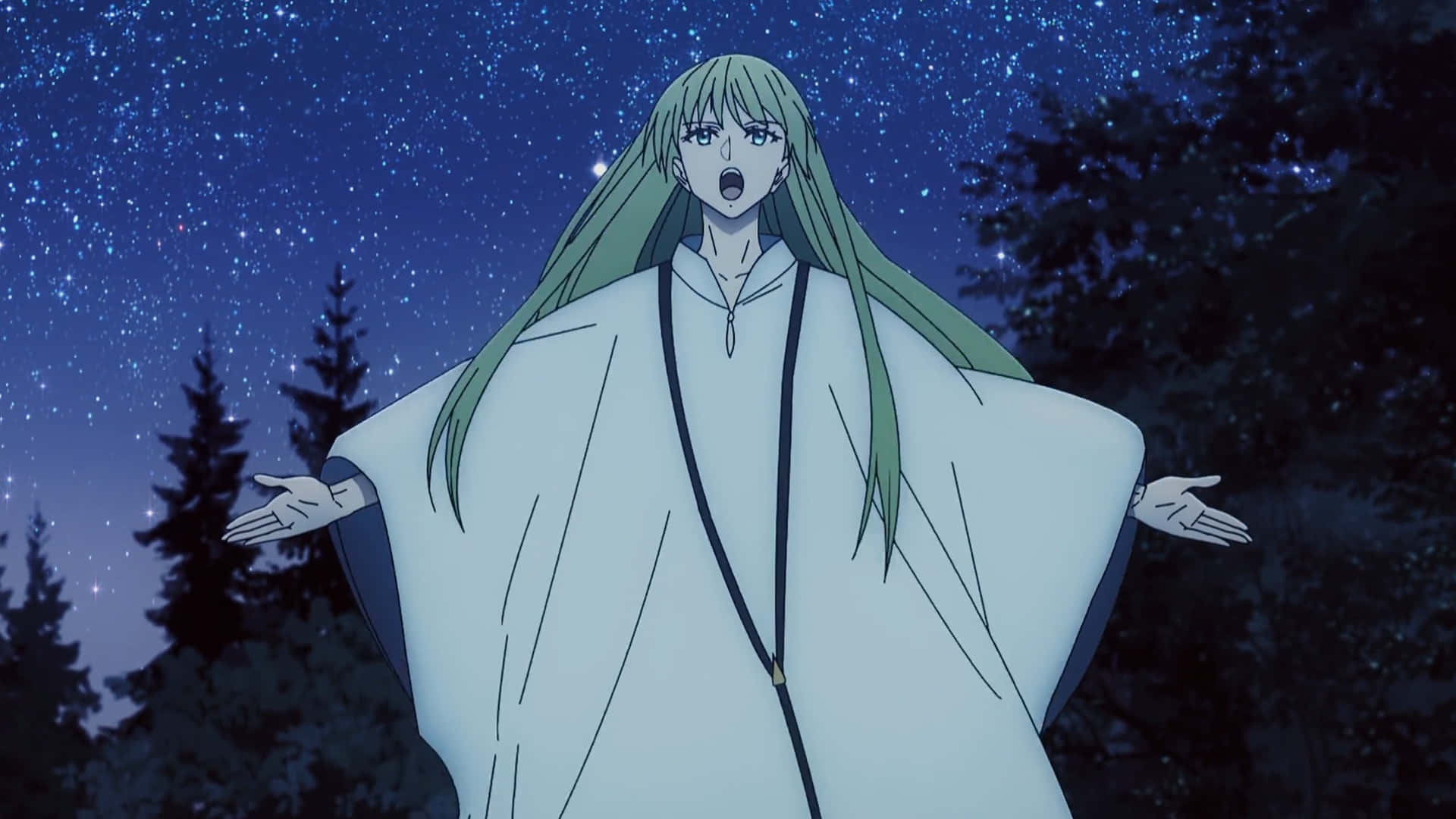 Enkidu, night sky, starry night sky, Full HD Desktop Wallpaper