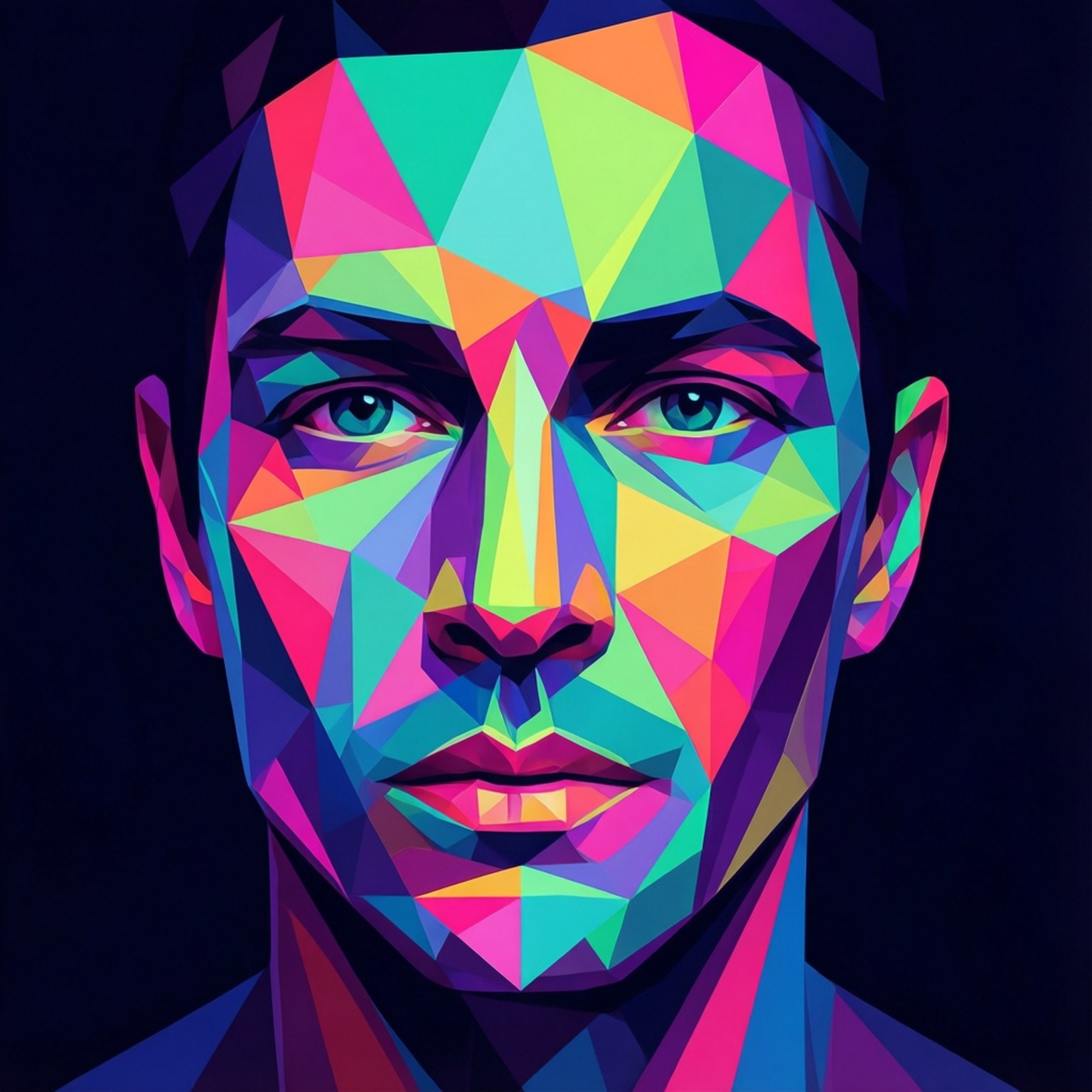 Ennard, geometric, multicolored triangular facets, HD Desktop Wallpaper