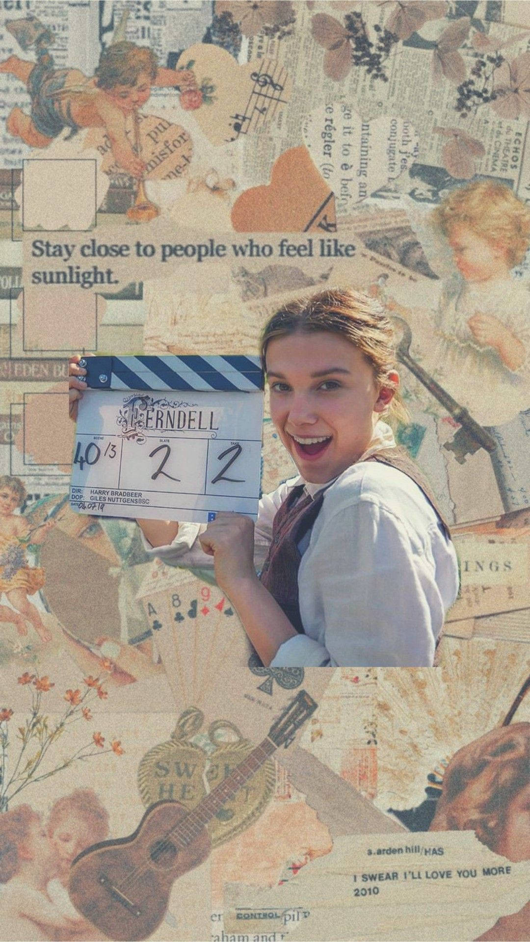 Enola Holmes, vintage aesthetic, clapperboard, Full HD Phone Wallpaper