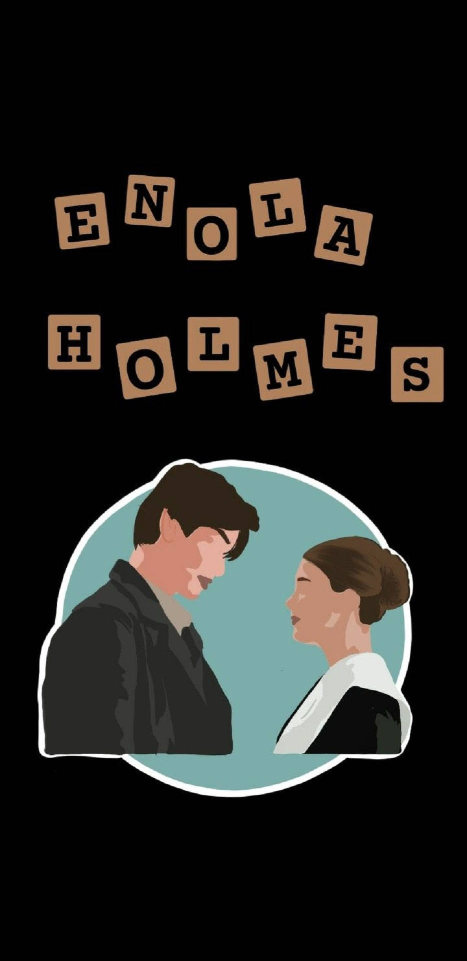 Enola Holmes, black background, block letters, Full HD Phone Wallpaper