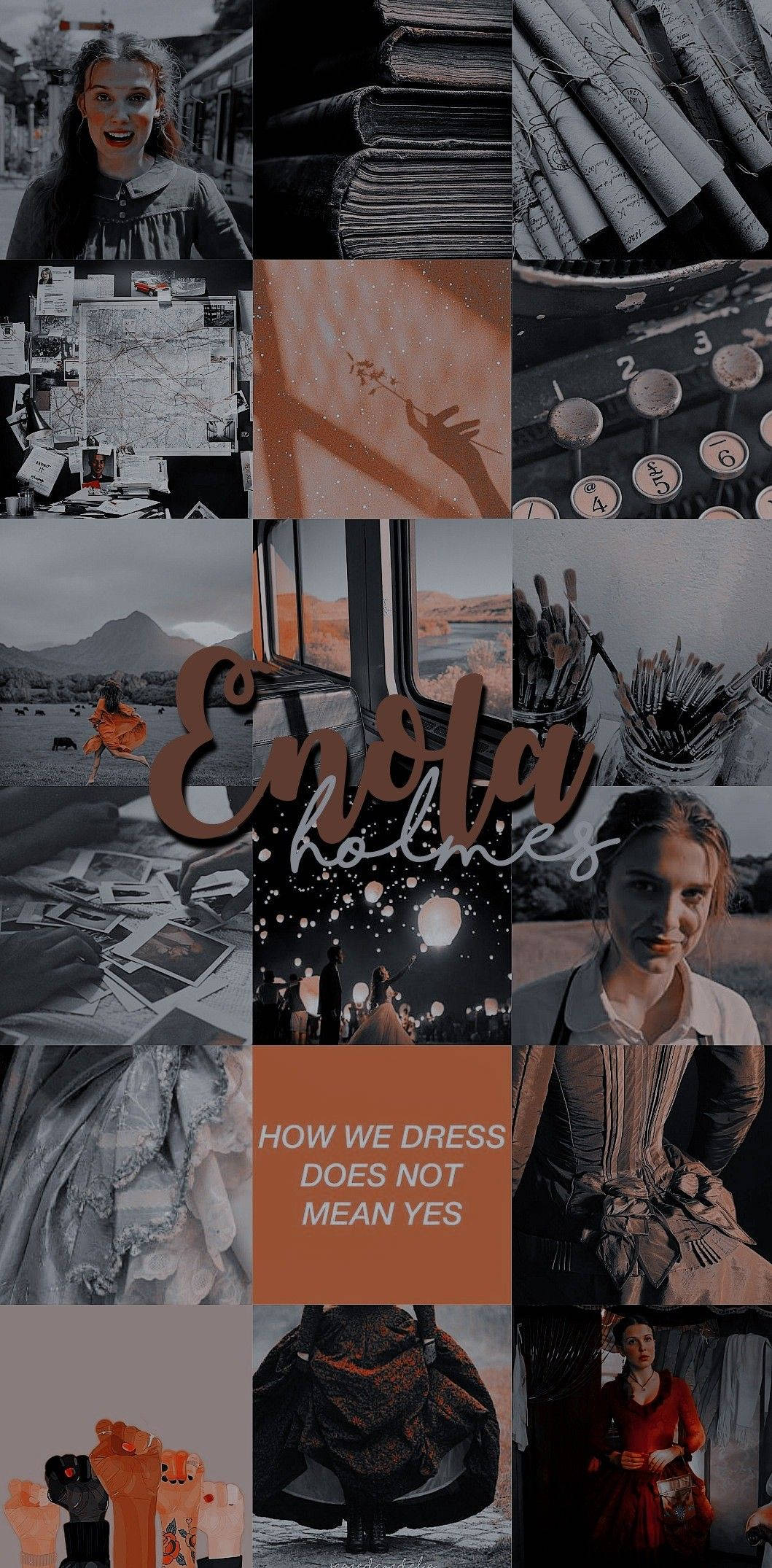 Enola Holmes, vintage clothing, typewriters, Full HD Phone Wallpaper