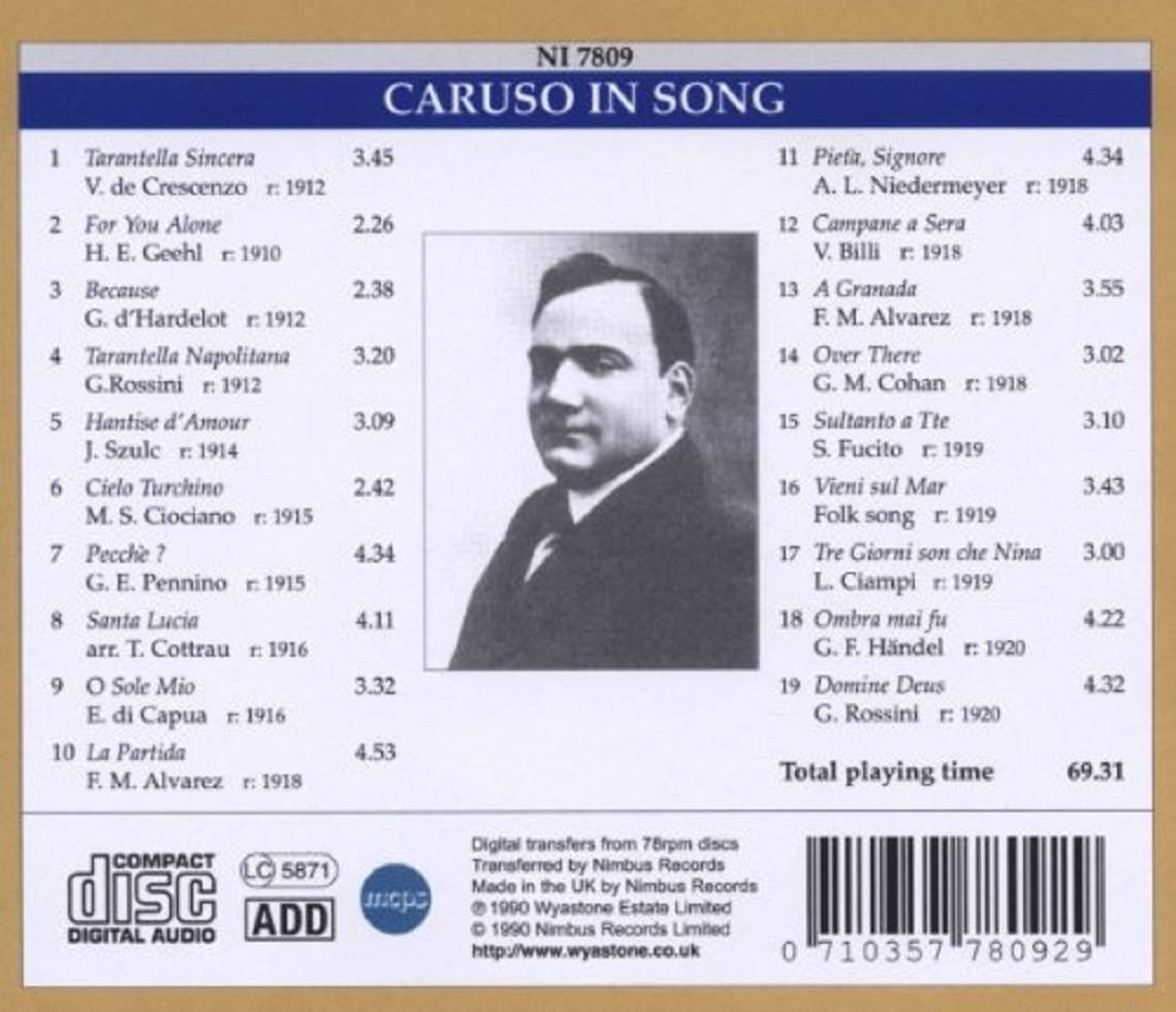 Enrico Caruso, vintage black and white album cover, portrait, SD Desktop Wallpaper