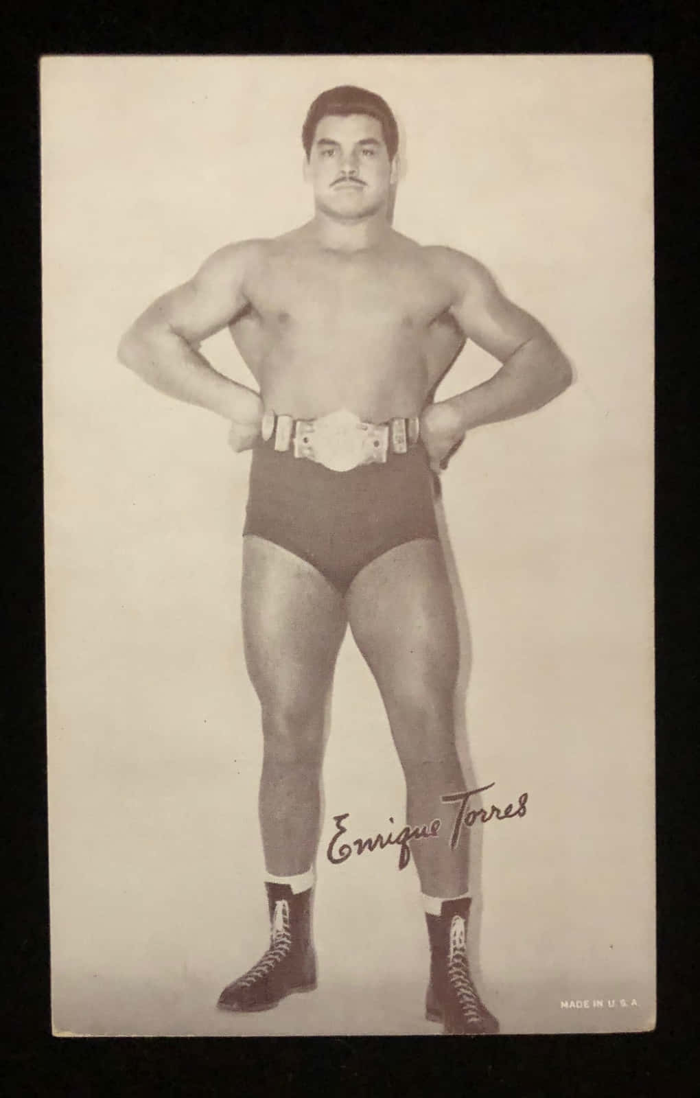 Enrique Torres, championship belt, vintage sepia-toned portrait, HD Phone Wallpaper