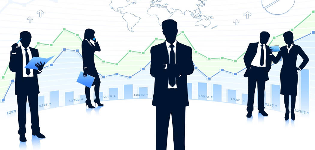 Enterprise, businessmen, line graphs, SD Desktop Wallpaper
