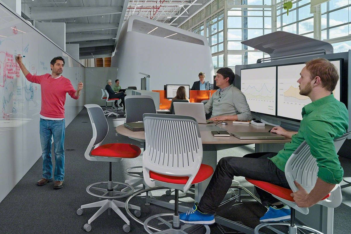 Enterprise, modern office, large table, SD Desktop Wallpaper