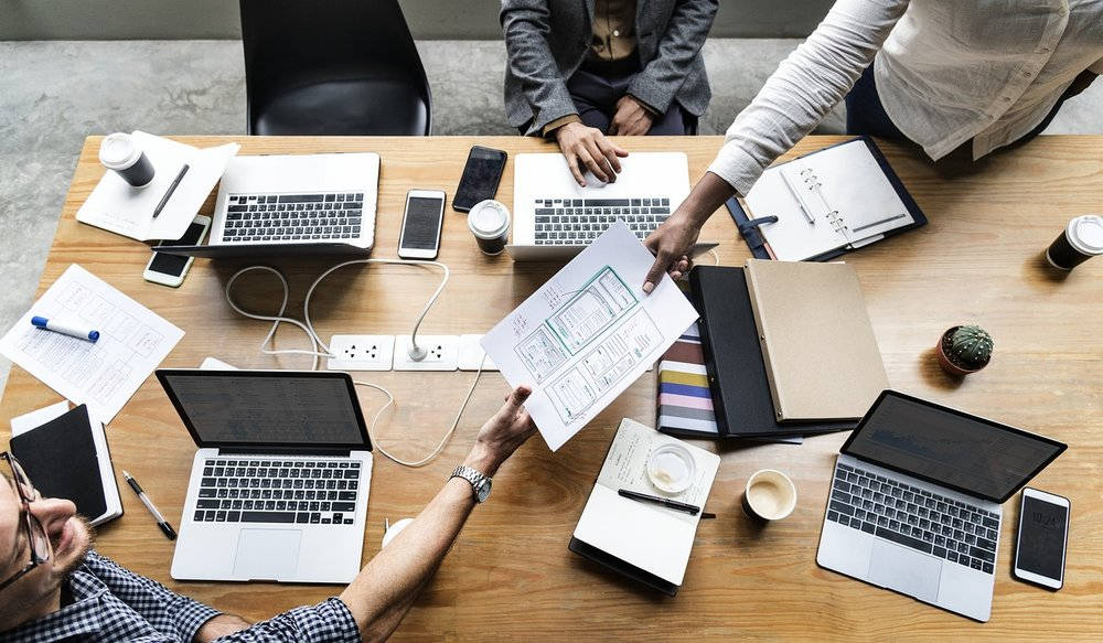 Enterprise, business plan proposal, office desk, SD Desktop Wallpaper