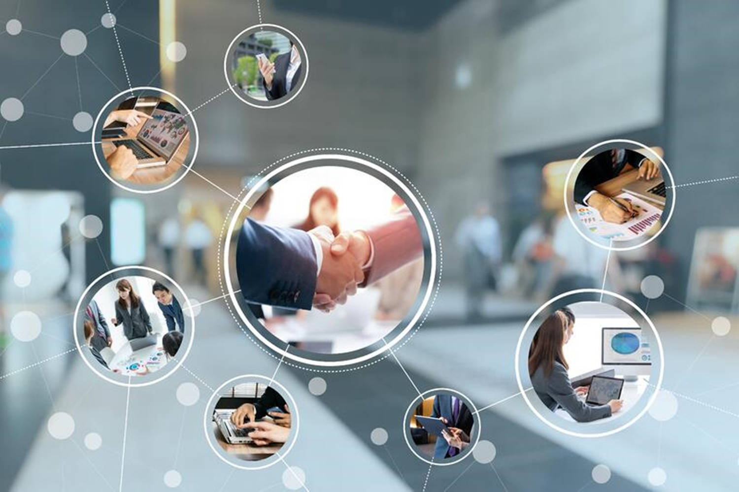 Enterprise, business workflow diagram, circular frames, HD Desktop Wallpaper