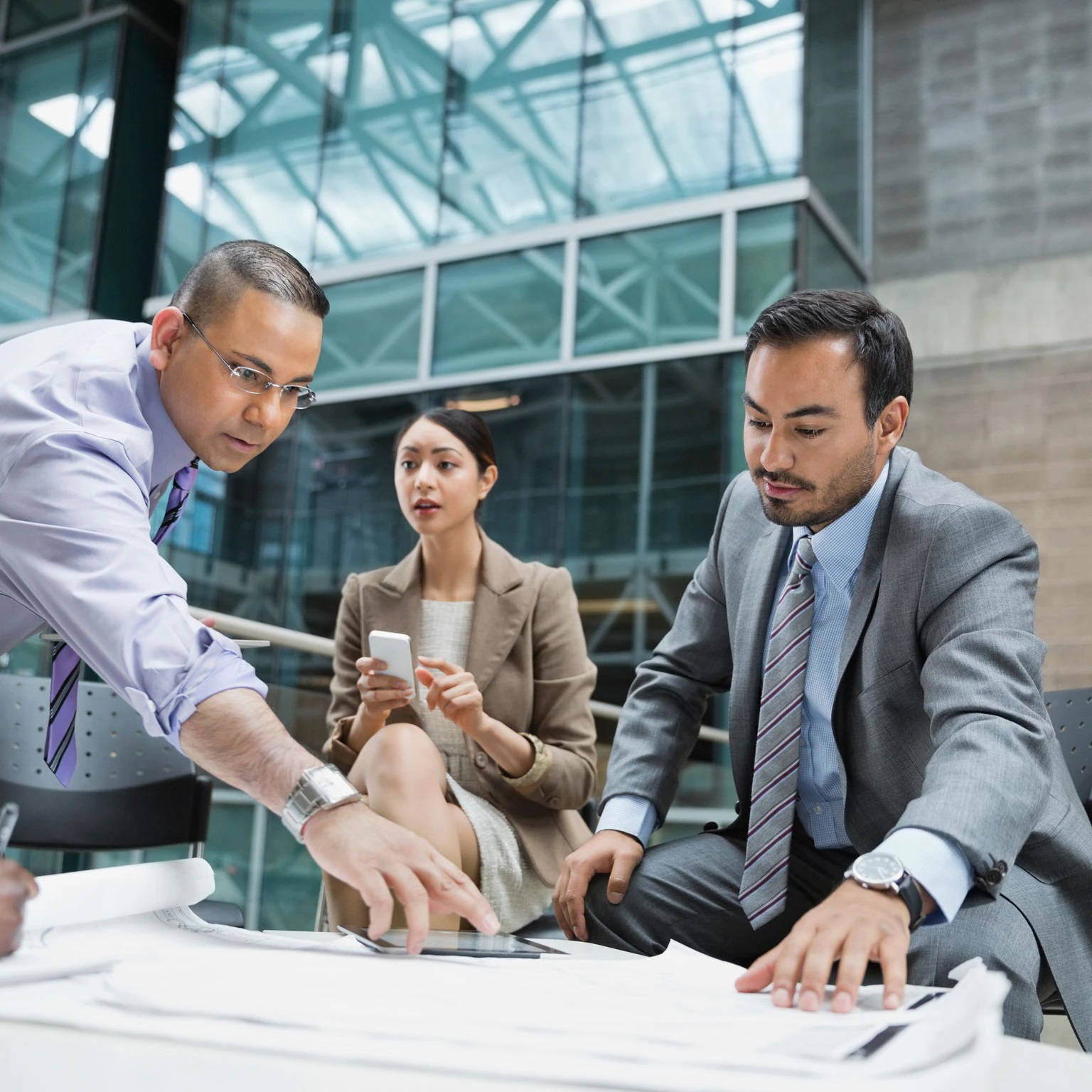Enterprise, business partners, discussing work, HD Desktop Wallpaper