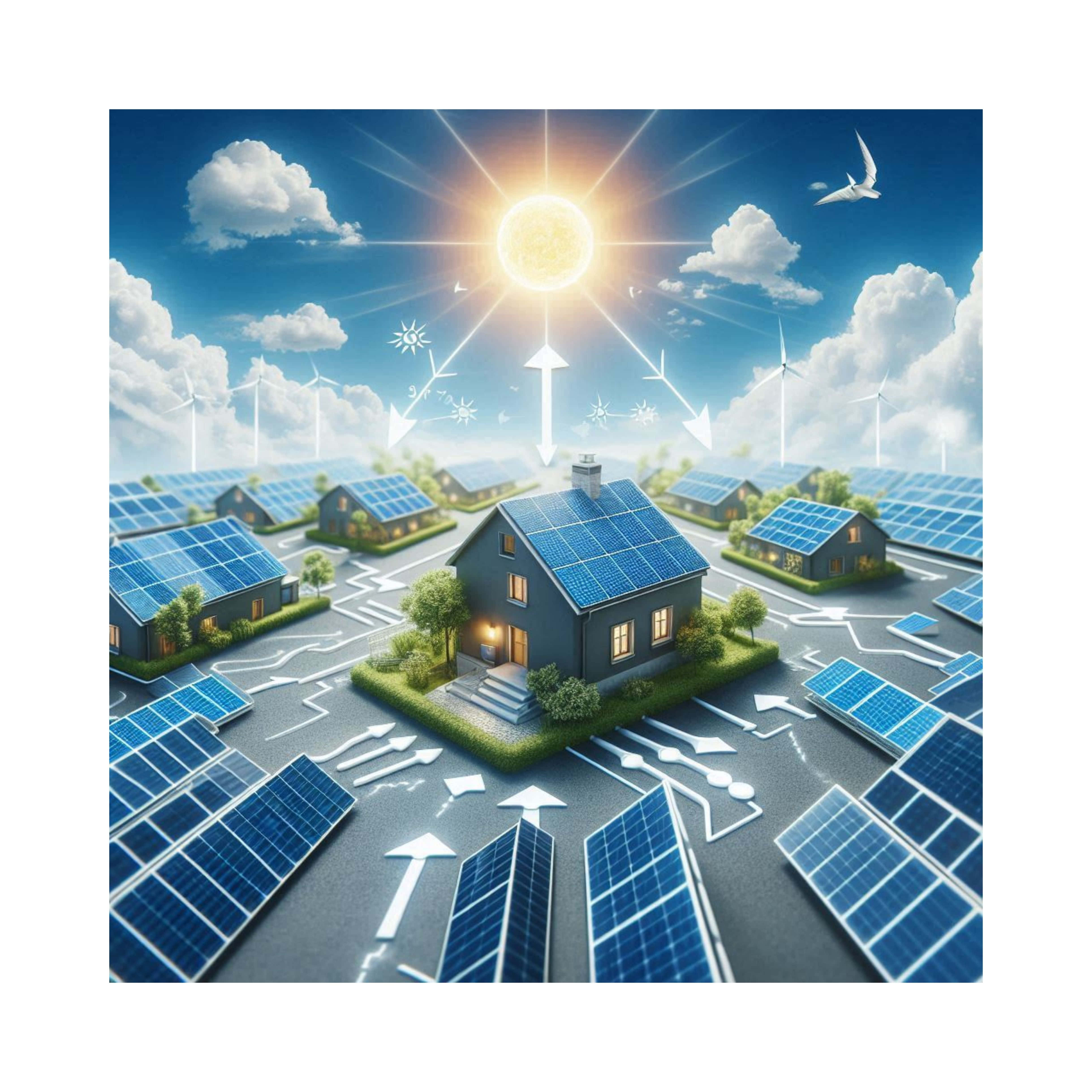 solar panels, rooftops, roads, 4K Desktop Wallpaper