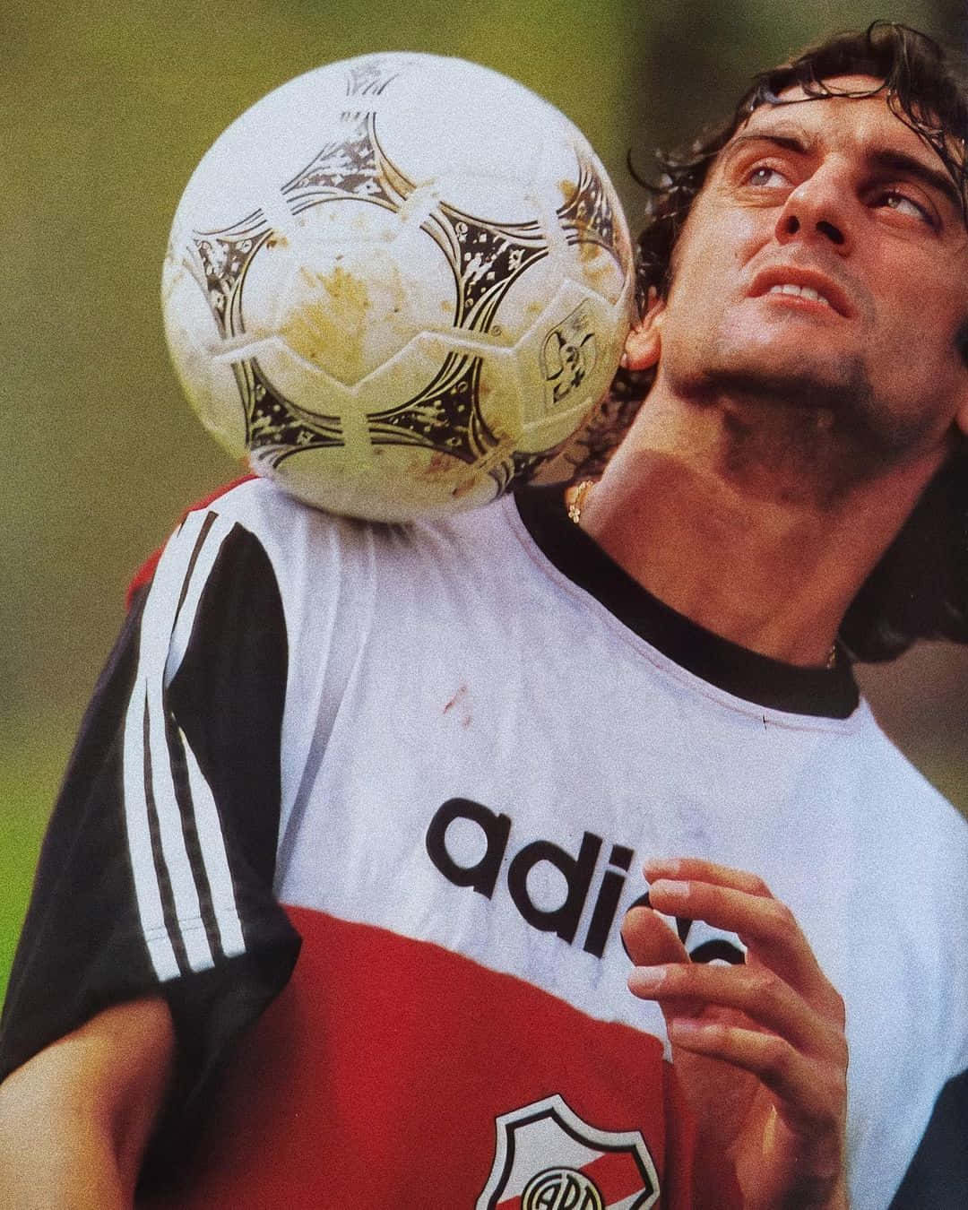 Enzo Francescoli, young football player, worn ball, HD Phone Wallpaper
