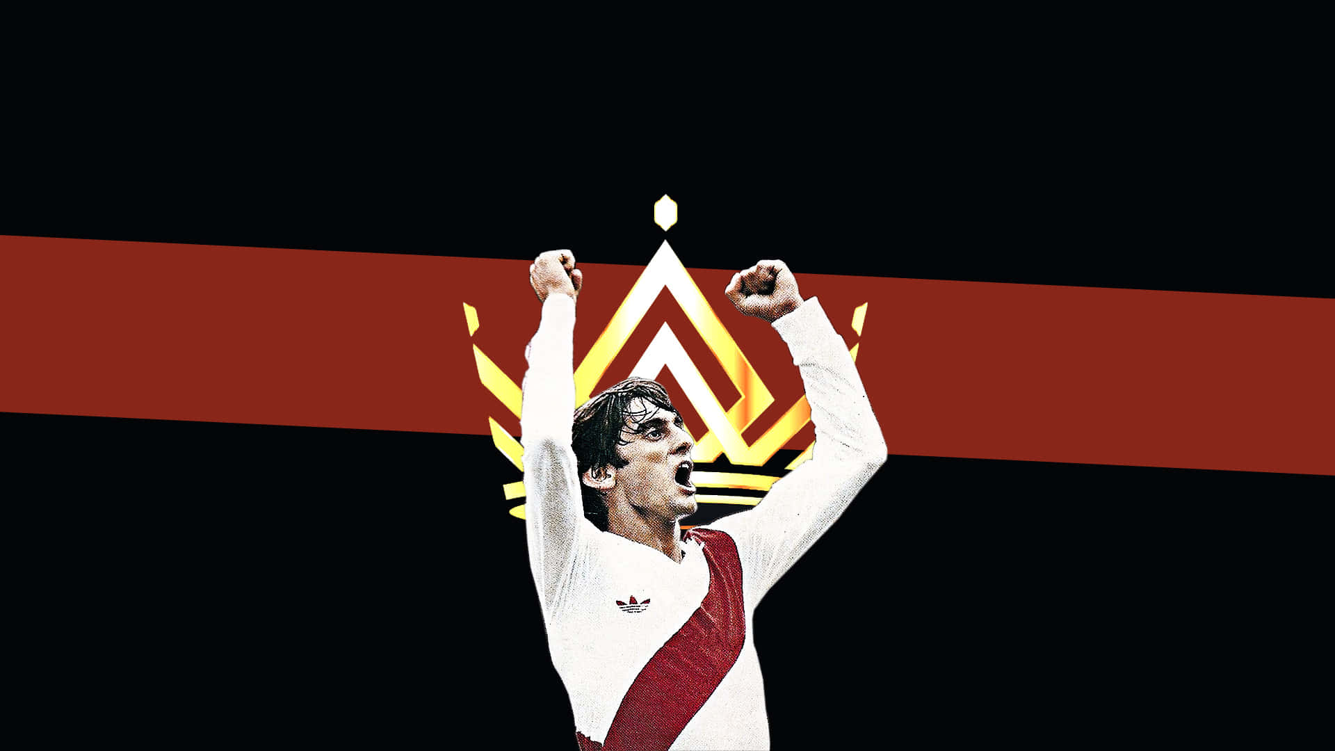 Enzo Francescoli, white and red striped jersey, black background, Full HD Desktop Wallpaper