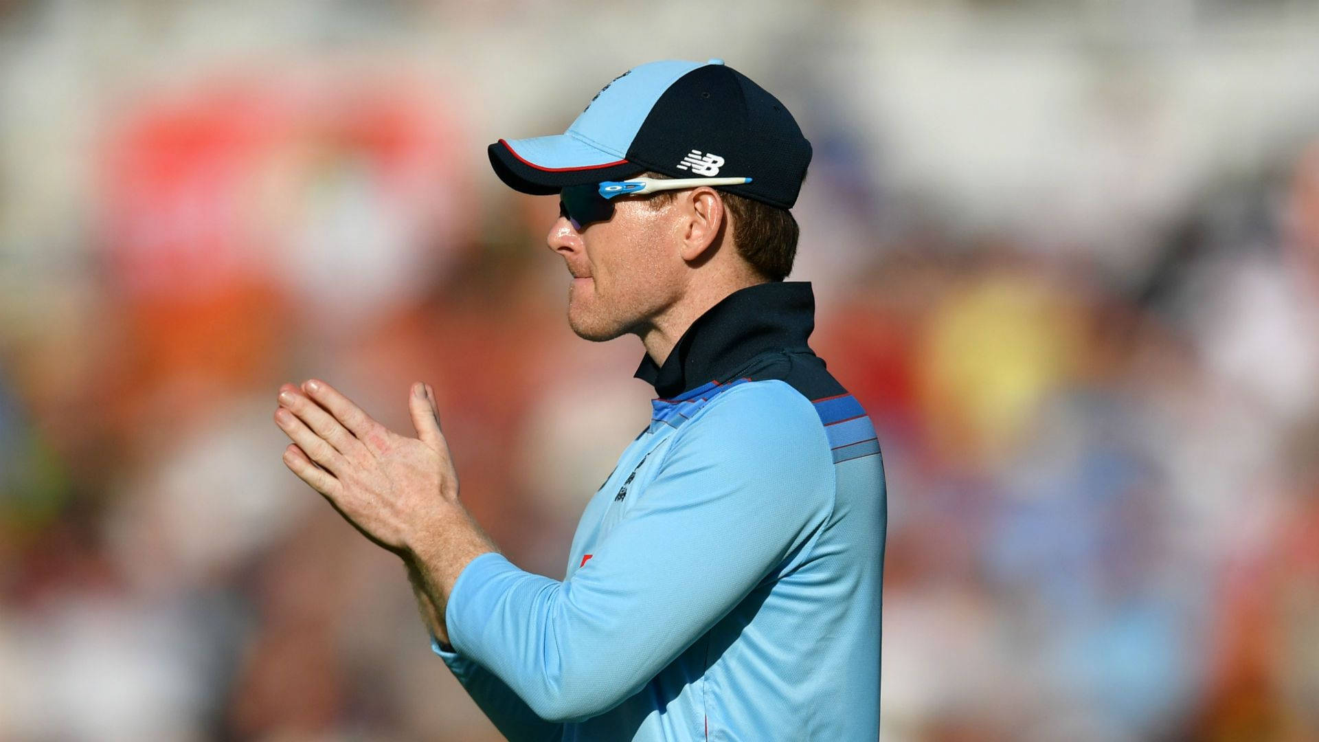 Eoin Morgan, light blue sports jacket, cap, Full HD Desktop Wallpaper