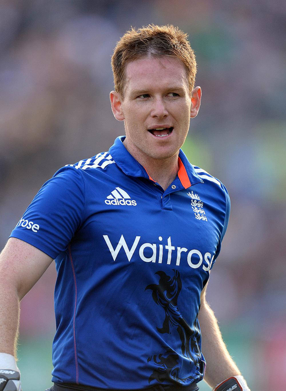 Eoin Morgan, blue England jersey, Waitrose sponsorship, HD Phone Wallpaper