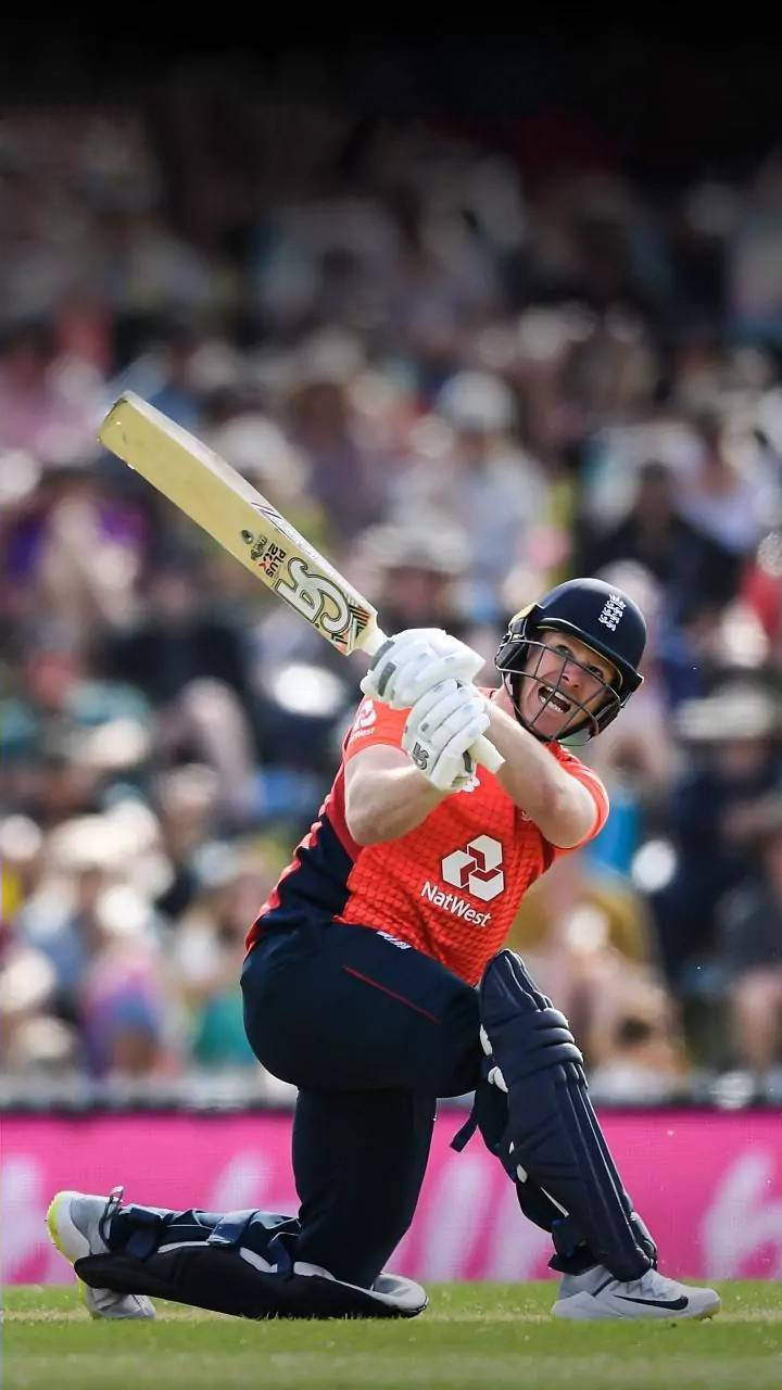 Eoin Morgan, red and navy gear, cricket batsman, HD Phone Wallpaper