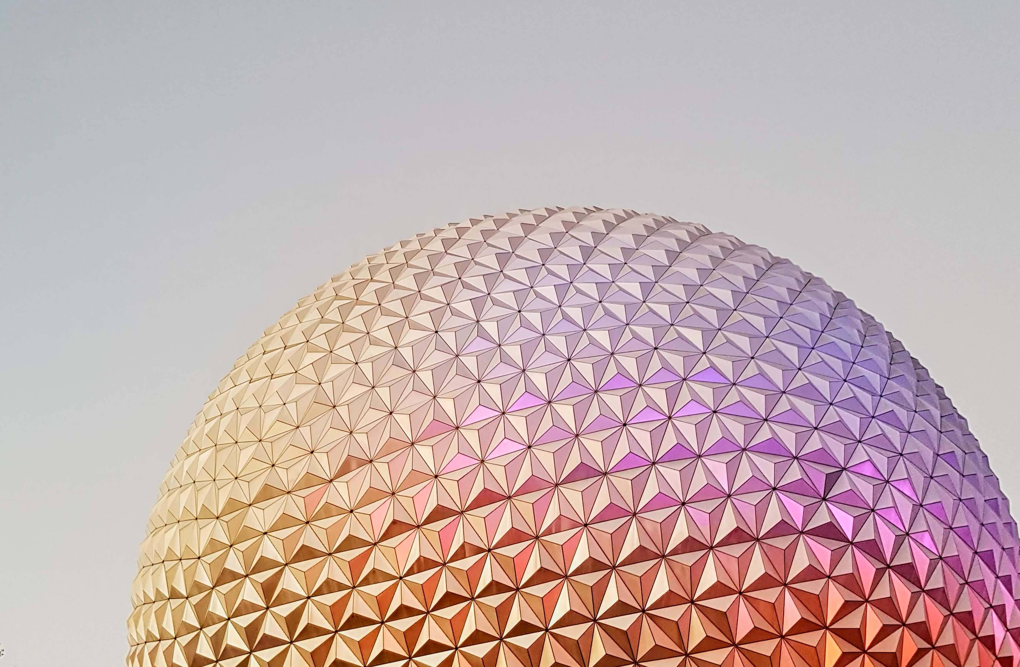 Epcot, geodesic dome, triangular facets, 2K Desktop Wallpaper