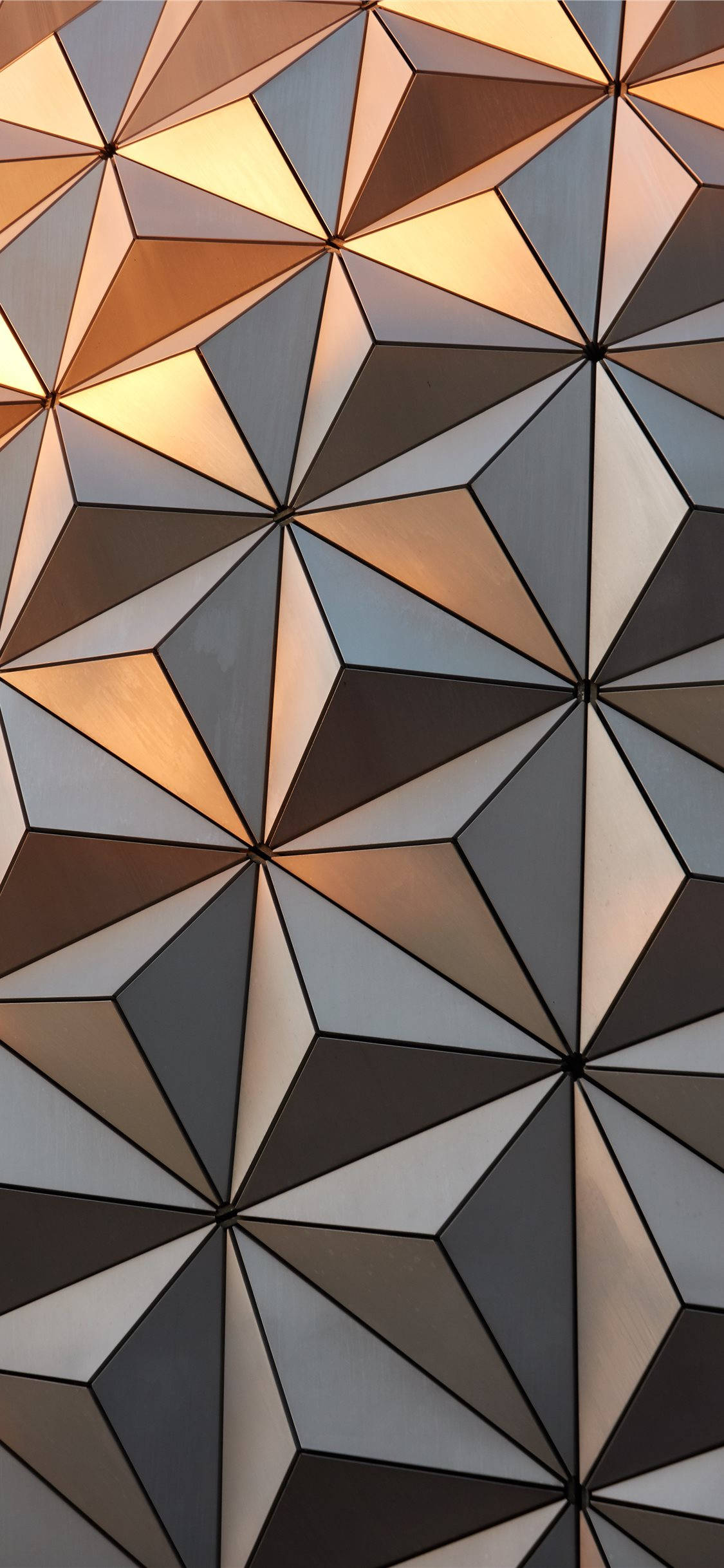 Epcot, golden sunlight, geometric wall, Full HD Phone Wallpaper