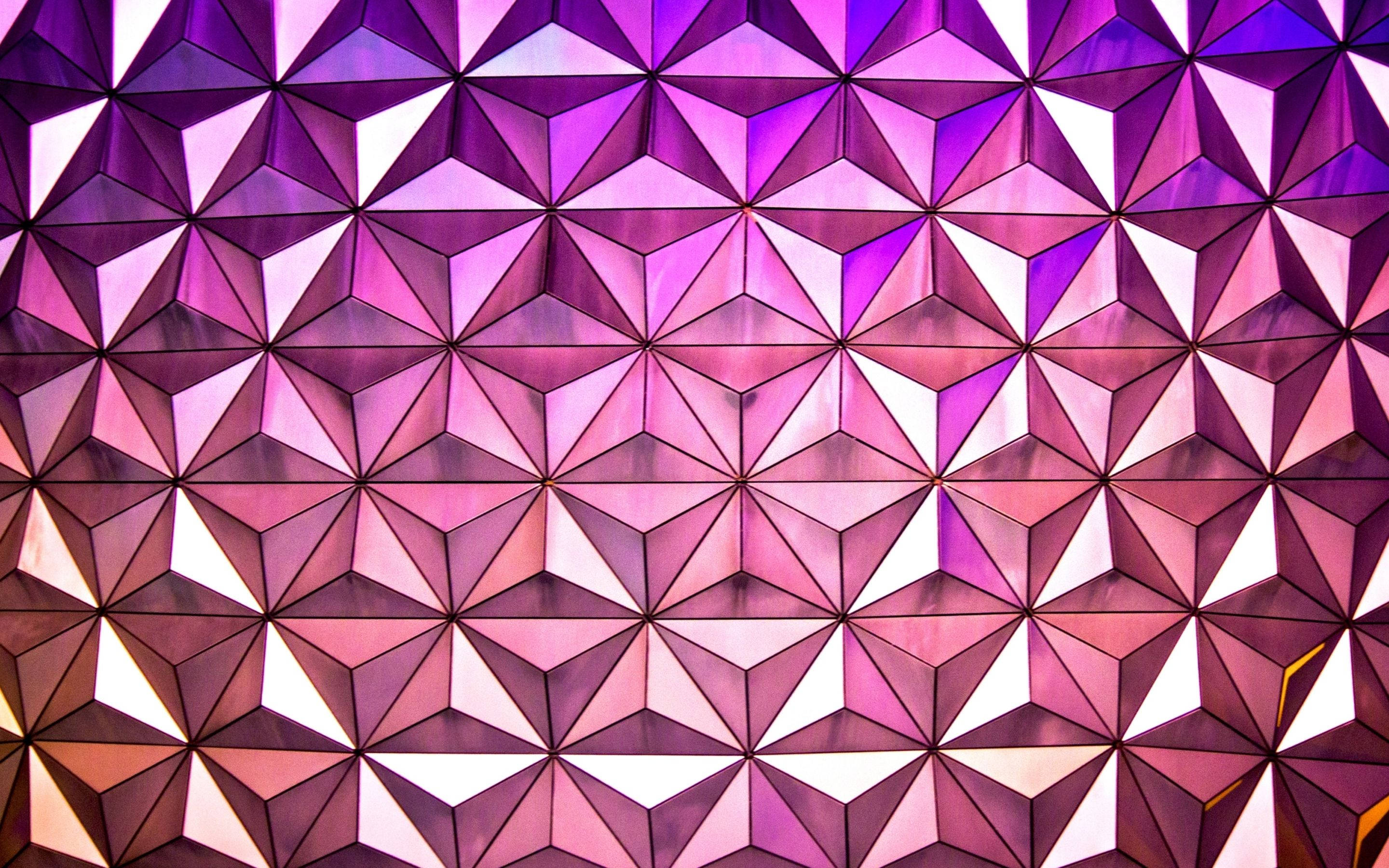 Epcot, pink glow, geometric wall, 2K Desktop Wallpaper