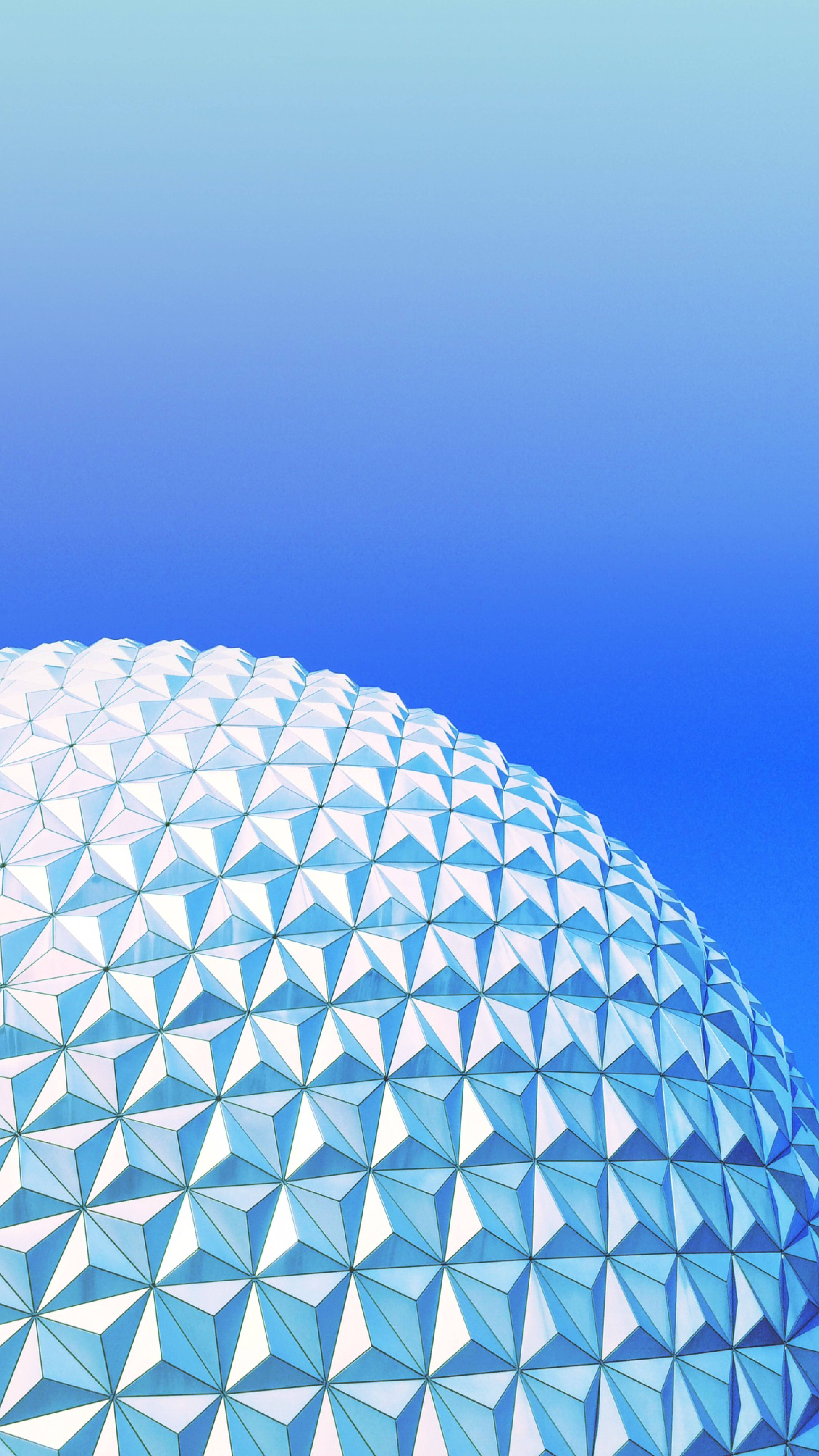 Epcot, geodesic dome, triangular facets, 8K Phone Wallpaper