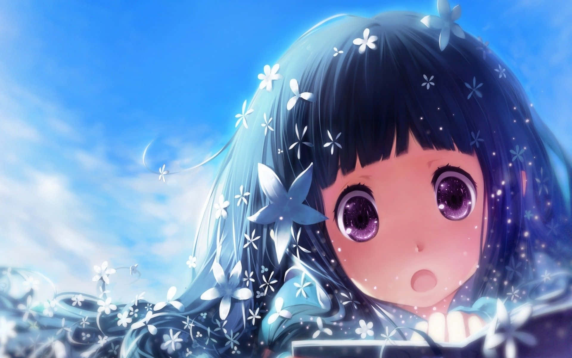 Epic Anime, anime girl, purple eyes, Full HD Desktop Wallpaper