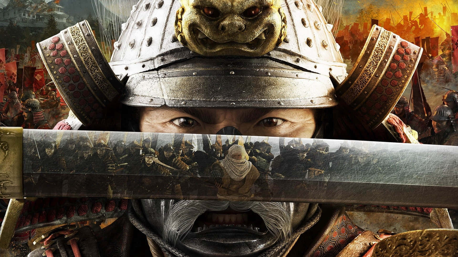 samurai warrior, ornate armor, katana blade, Full HD Desktop Wallpaper