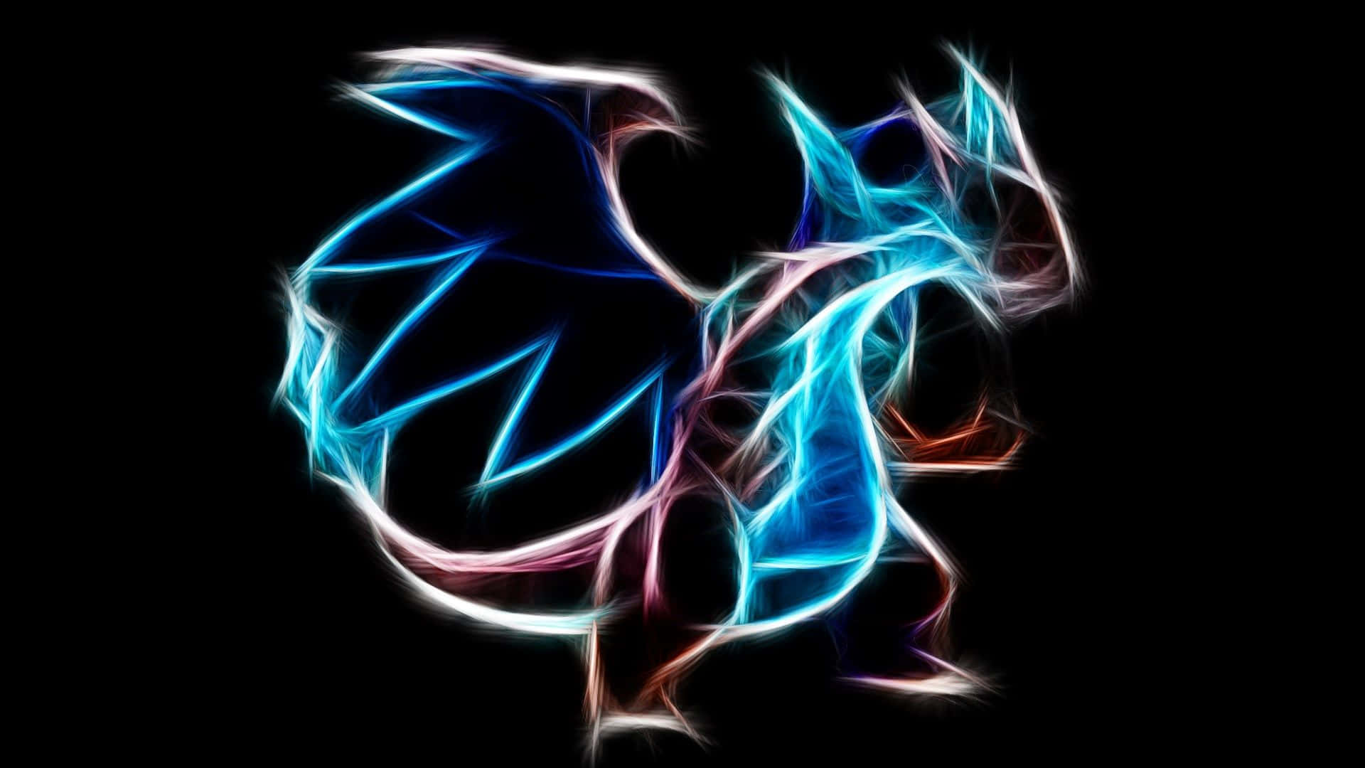 Epic Charizard, electric blue, pink, Full HD Desktop Wallpaper