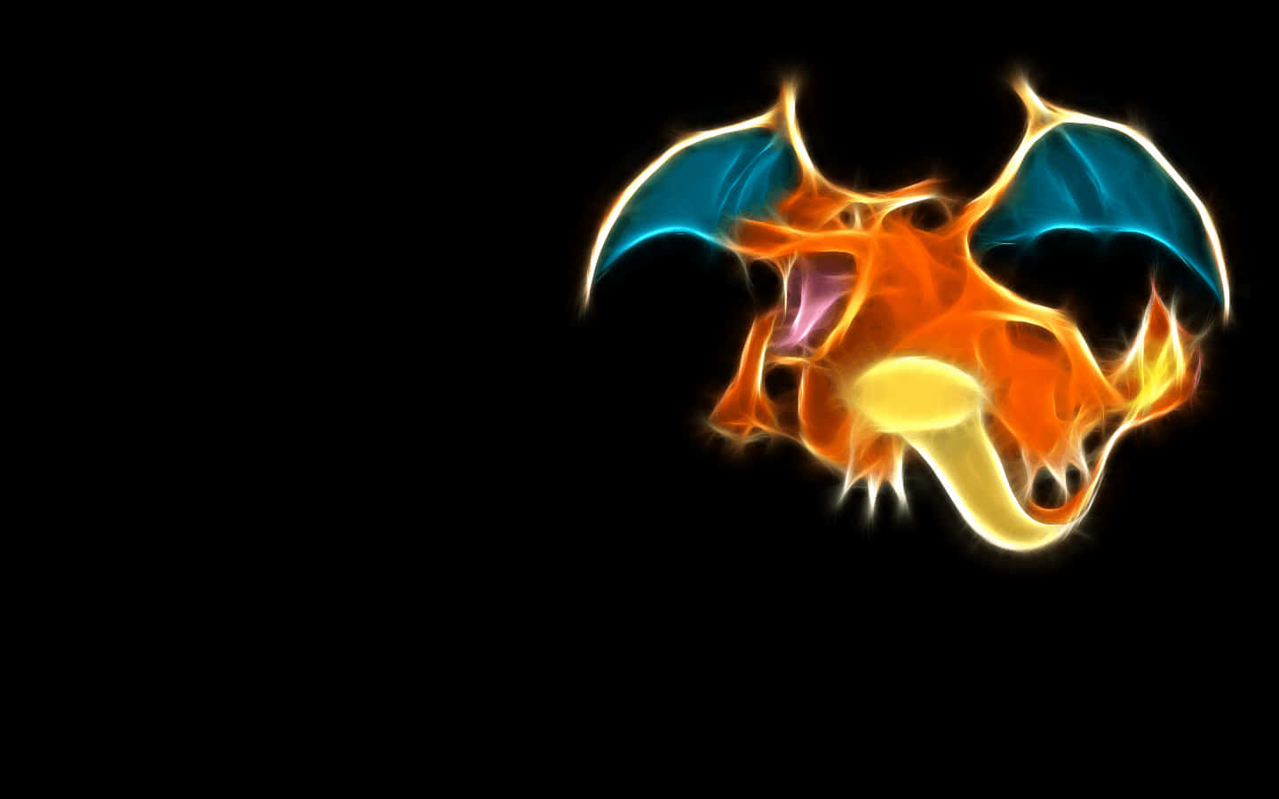 Epic Charizard, glowing blue wings, radiant orange body, HD Desktop Wallpaper