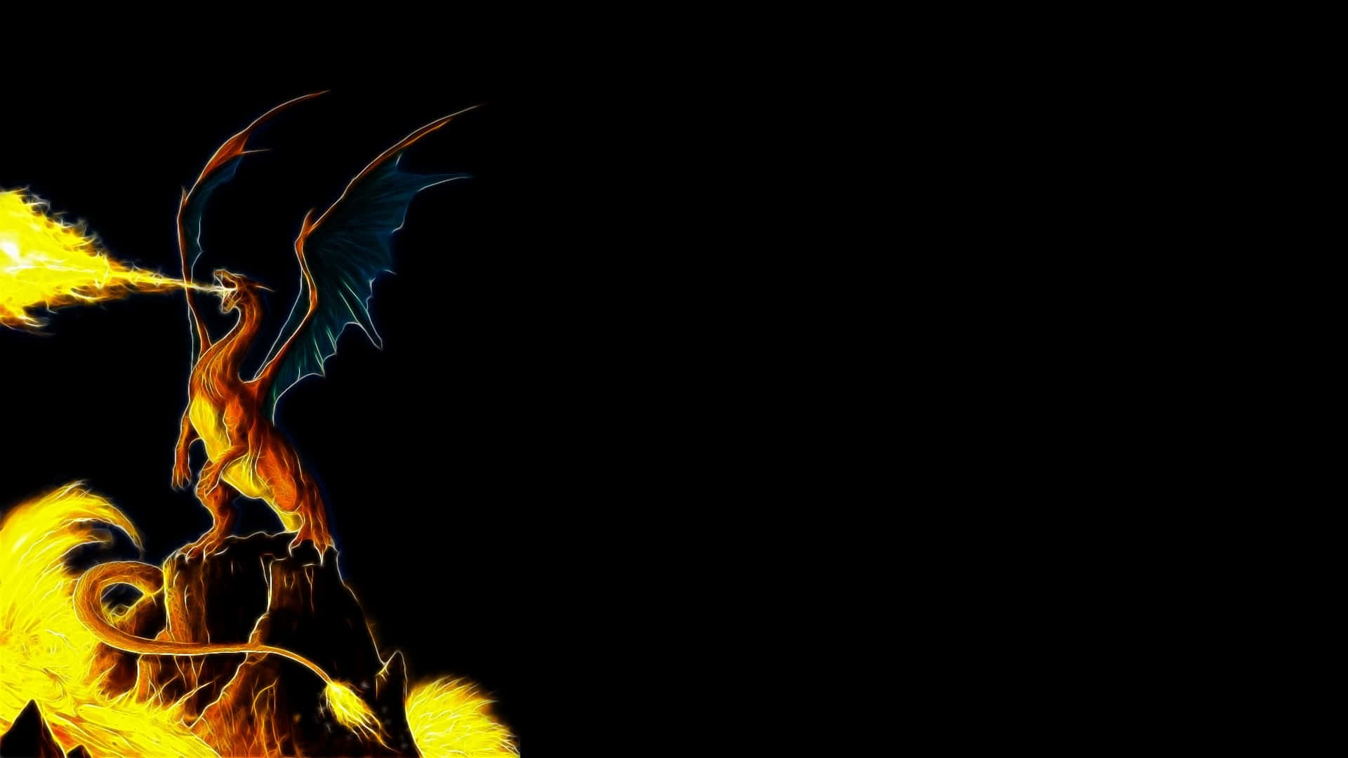 Epic Charizard, fire, glowing wings, Full HD Desktop Wallpaper