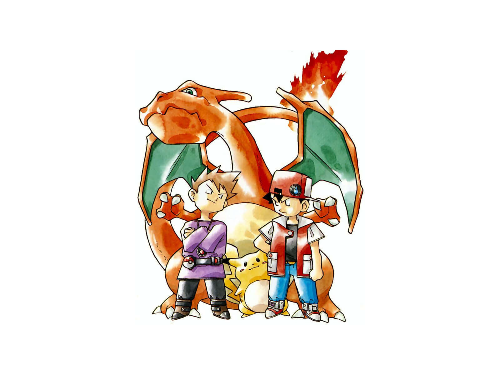 Charizard, orange dragon, green wings, HD Desktop Wallpaper