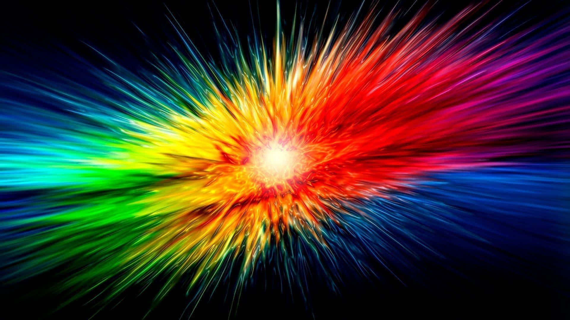 Epic Computer, rainbow colors, black background, Full HD Desktop Wallpaper
