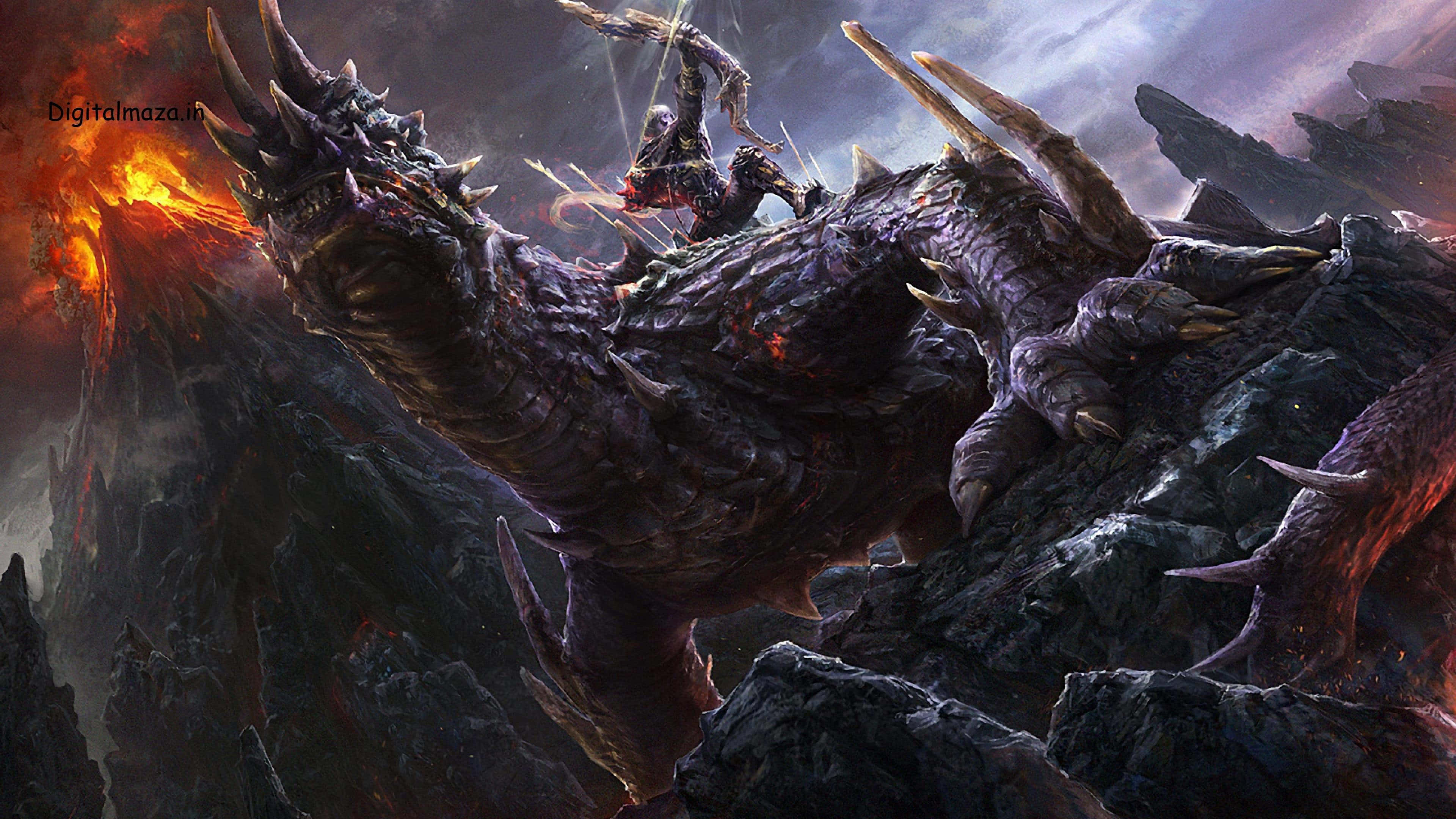 Epic Dragon 4K, 4K, warrior, 4K Desktop Wallpaper