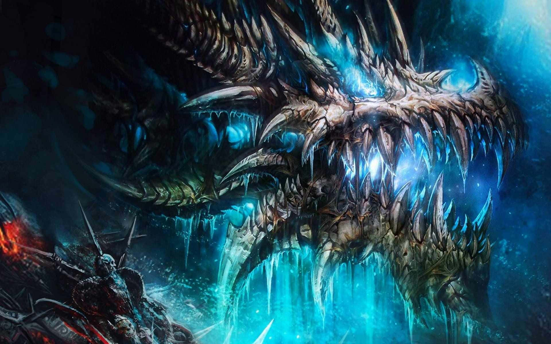 Epic Dragon, blue fire, icy dragon, Full HD Desktop Wallpaper