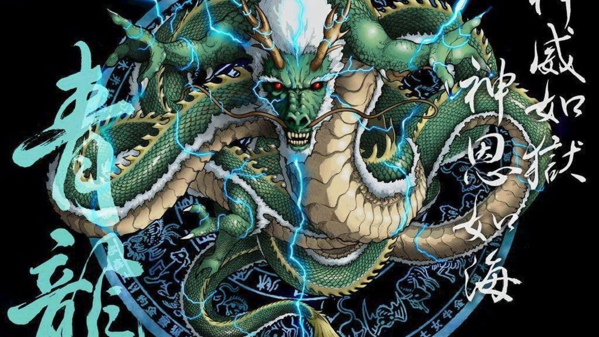 epic dragon, green dragon, glowing red eyes, Full HD Desktop Wallpaper